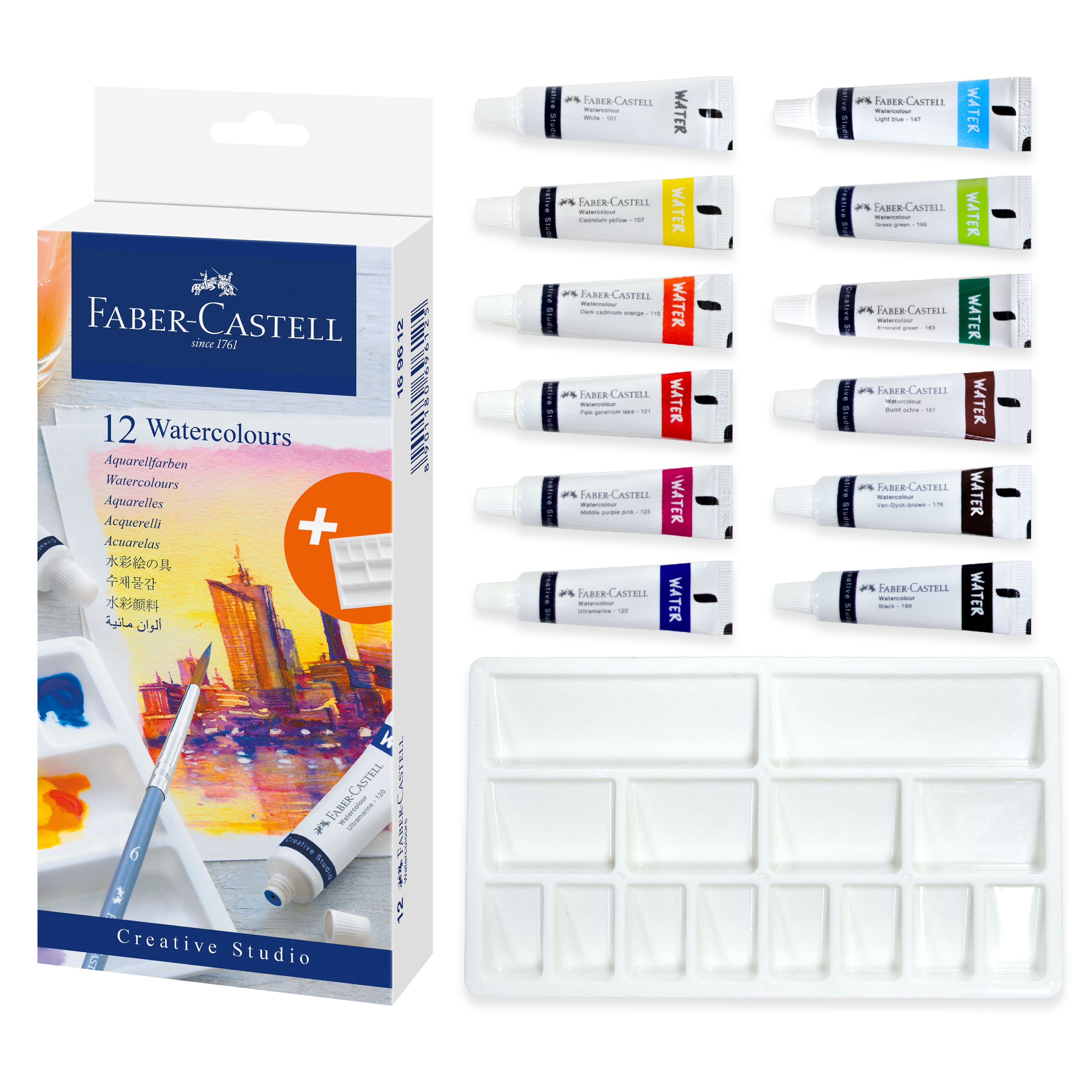 Faber-Castell Creative Studio 12 Color Watercolor Paint Set