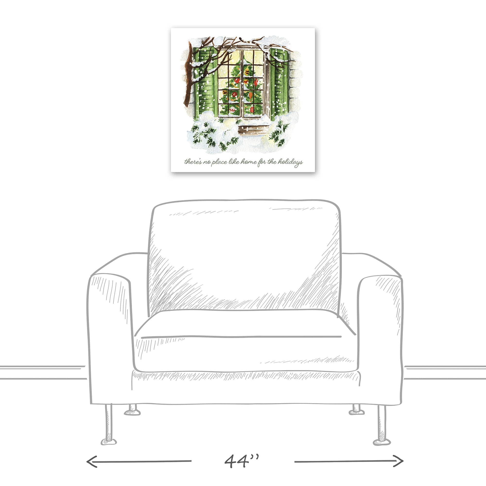 There's No Place like Home for the Holidays Scene Canvas Wall Art