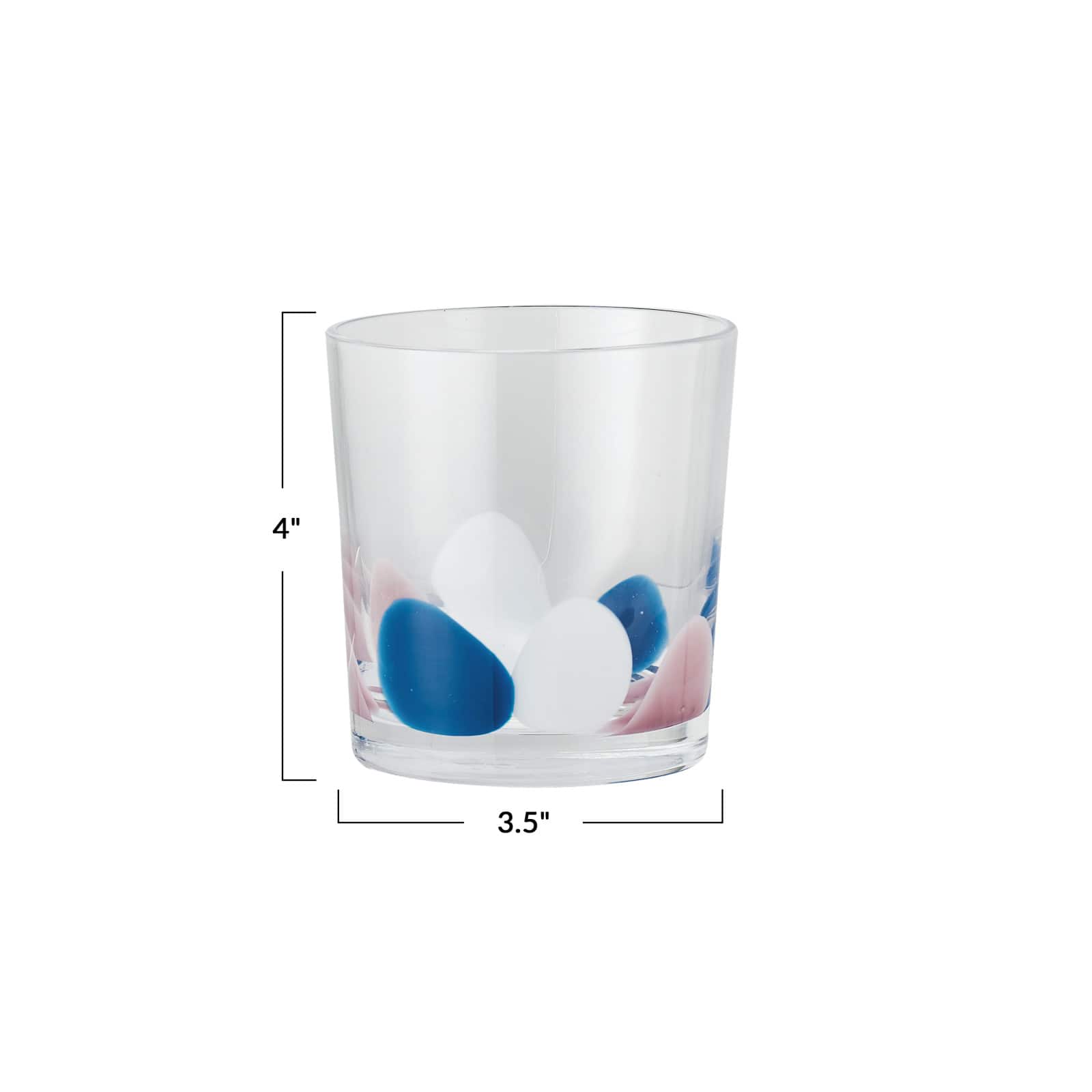 Hello Honey® 12oz. Mauve & Blue Kaleidoscope Azure Handmade Art Glass