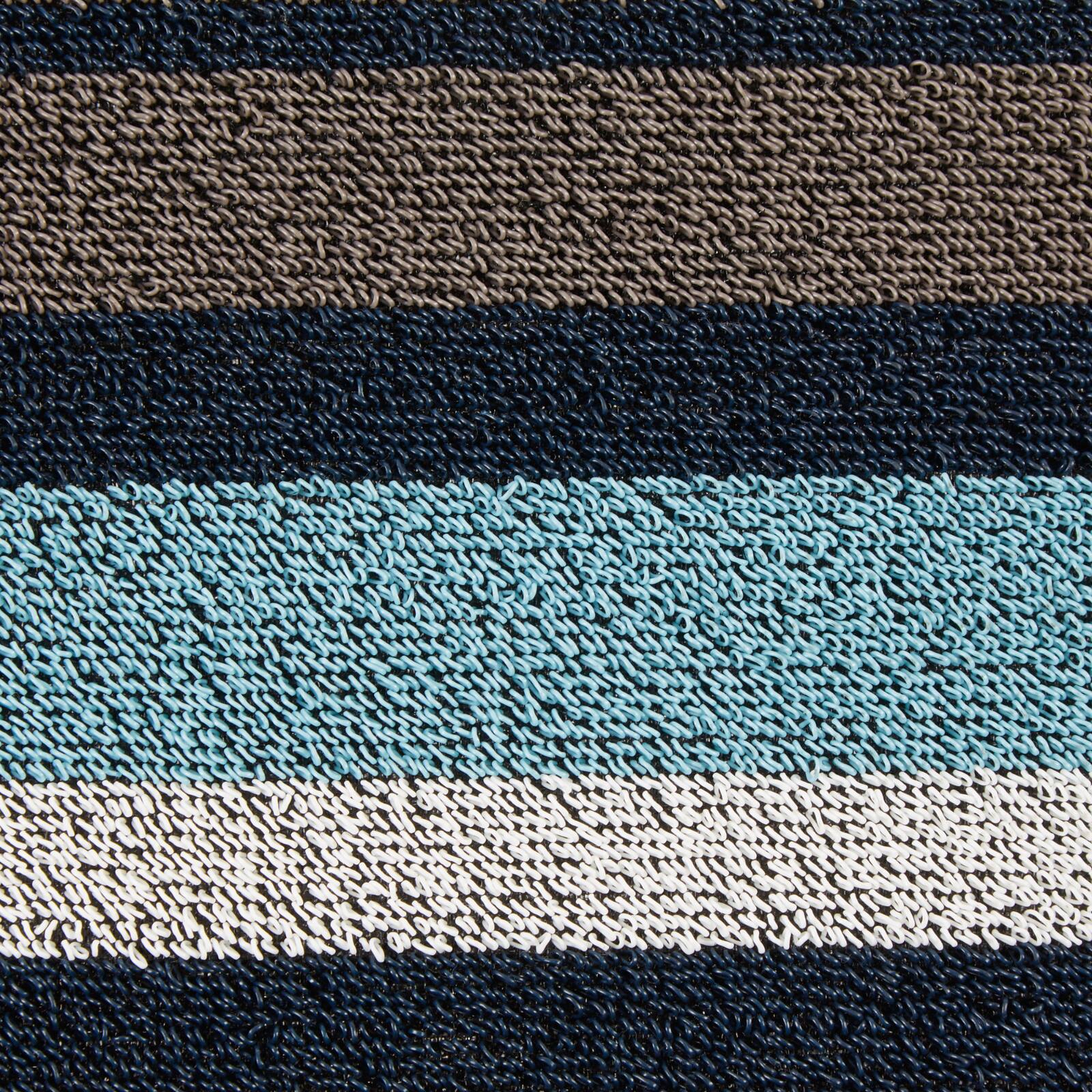 Blue And Gray Stripe Tufted Loop Textilene Mat