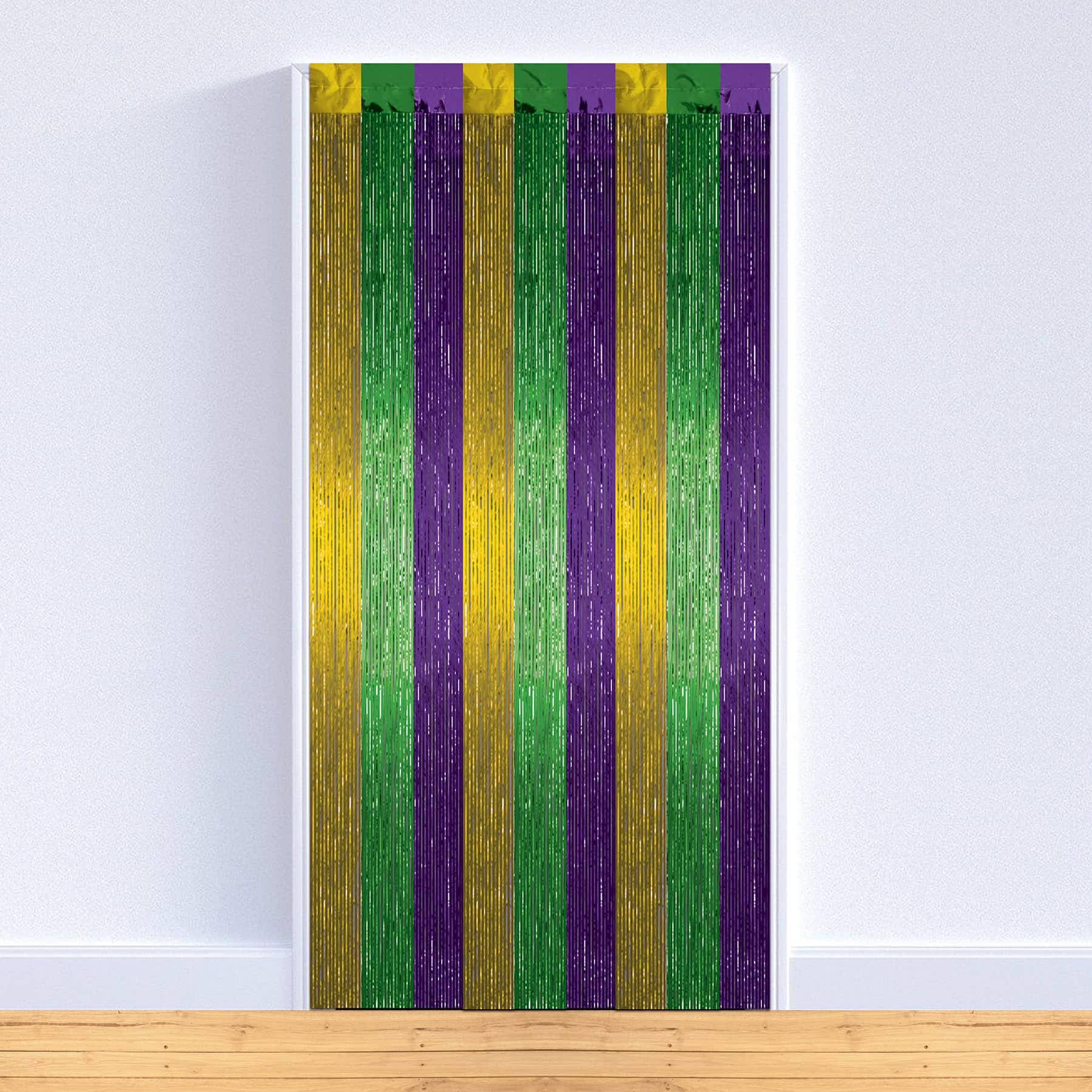 Beistle 8ft. x 3ft. Mardi Gras 1-Ply Gleam 'N Curtain