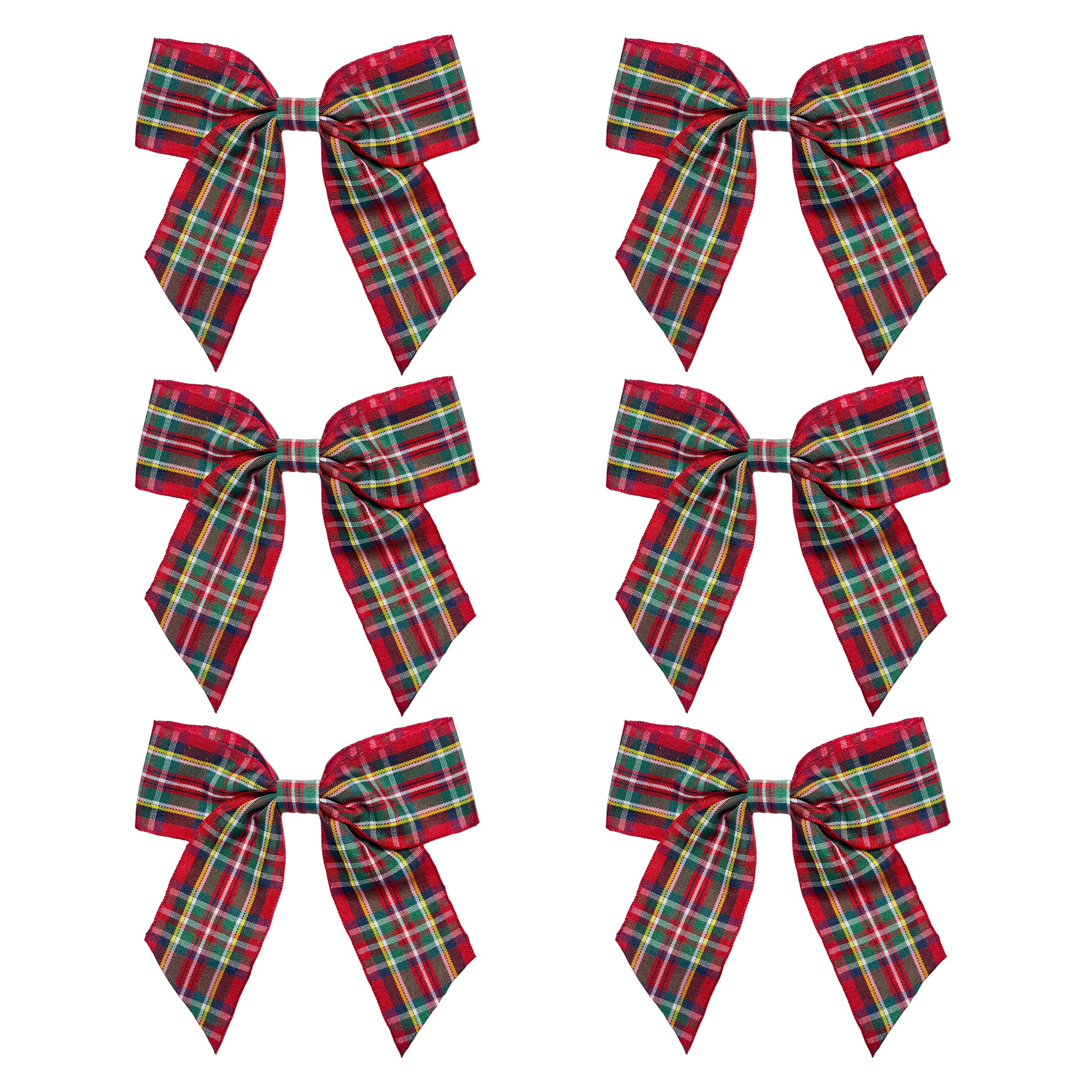 Mini Red & Green Plaid Bows, 6ct. by Celebrate It®