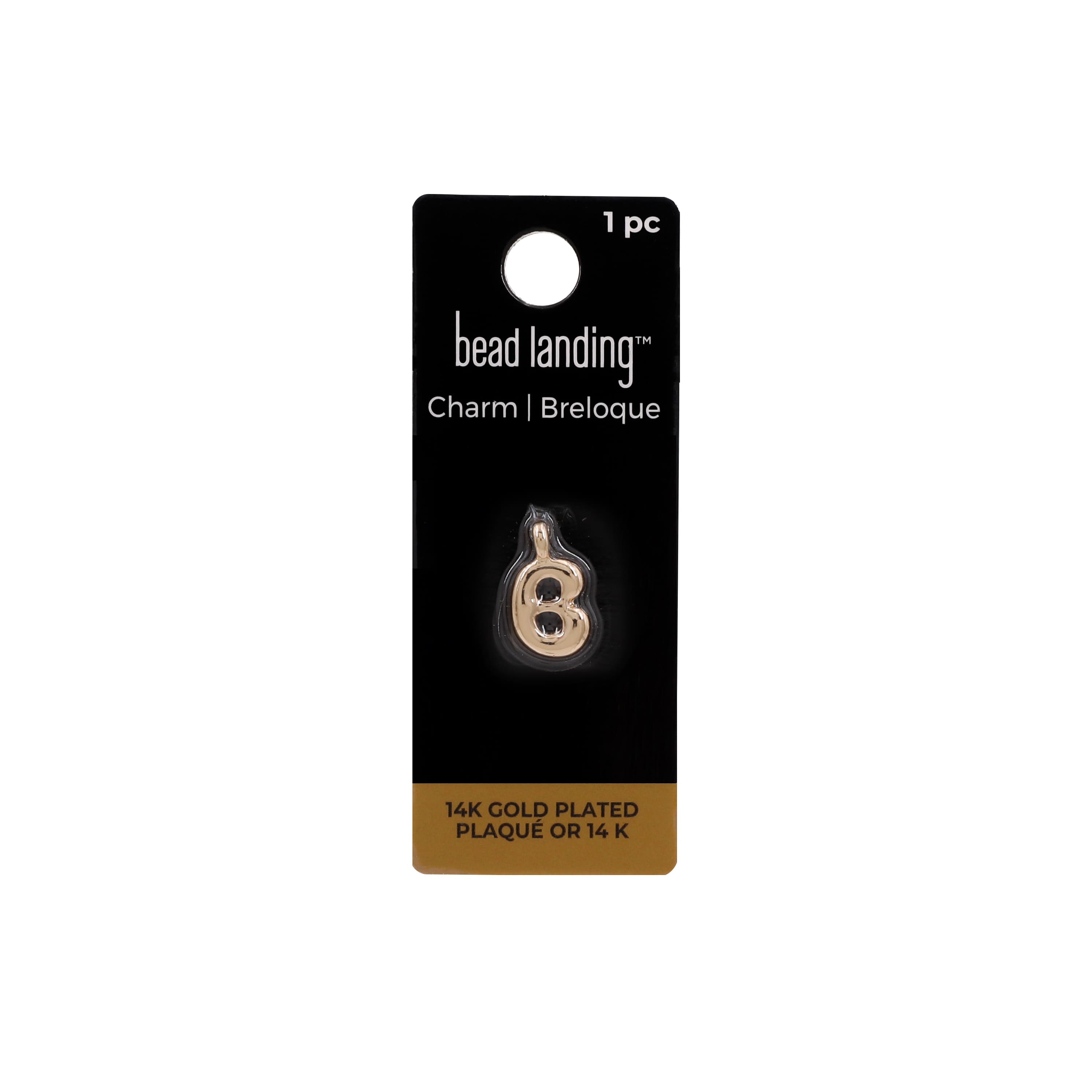 14K Gold Plated Metal Bubble Letter Charm by Bead Landing