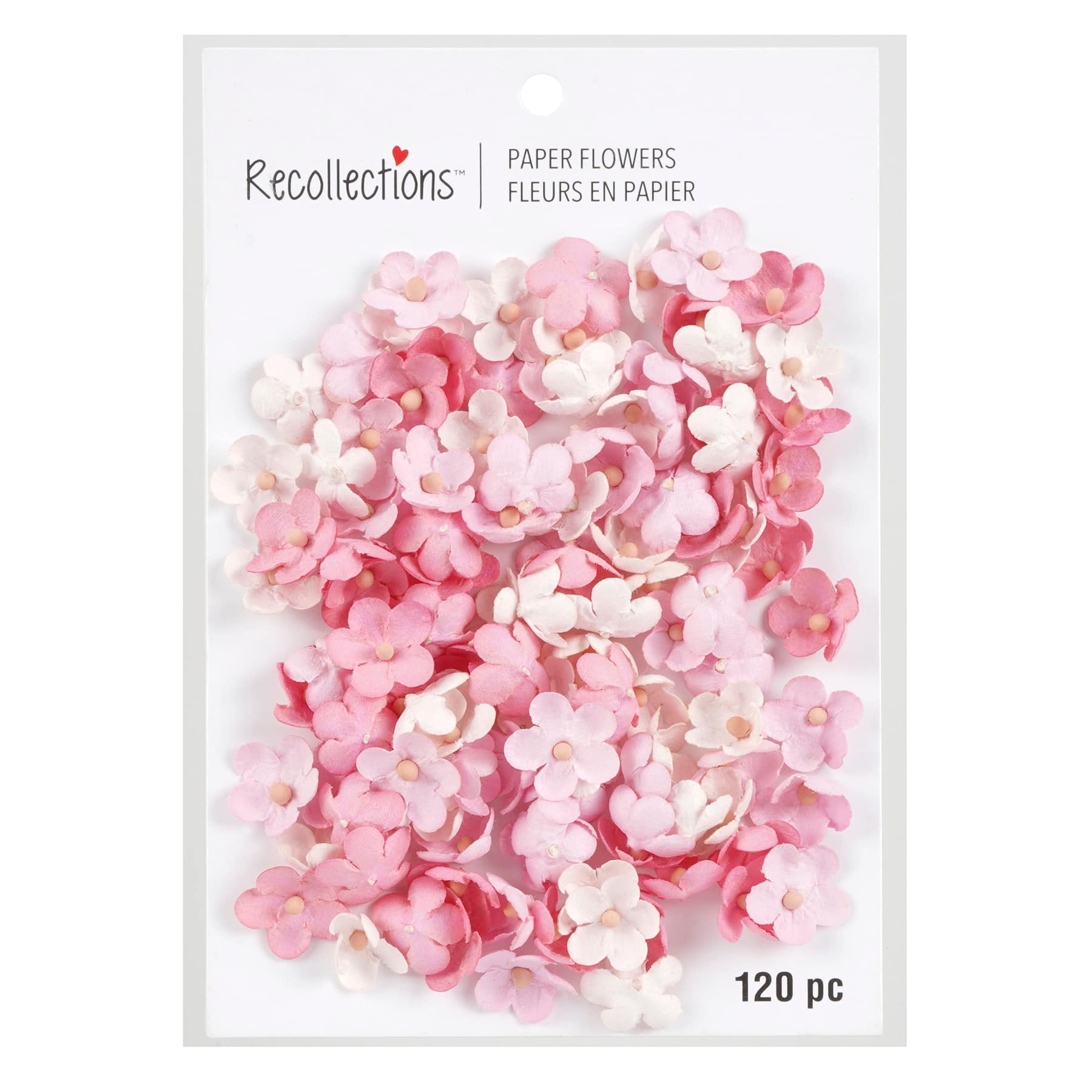 Pink Paper Flowers by Recollections™, 120ct.