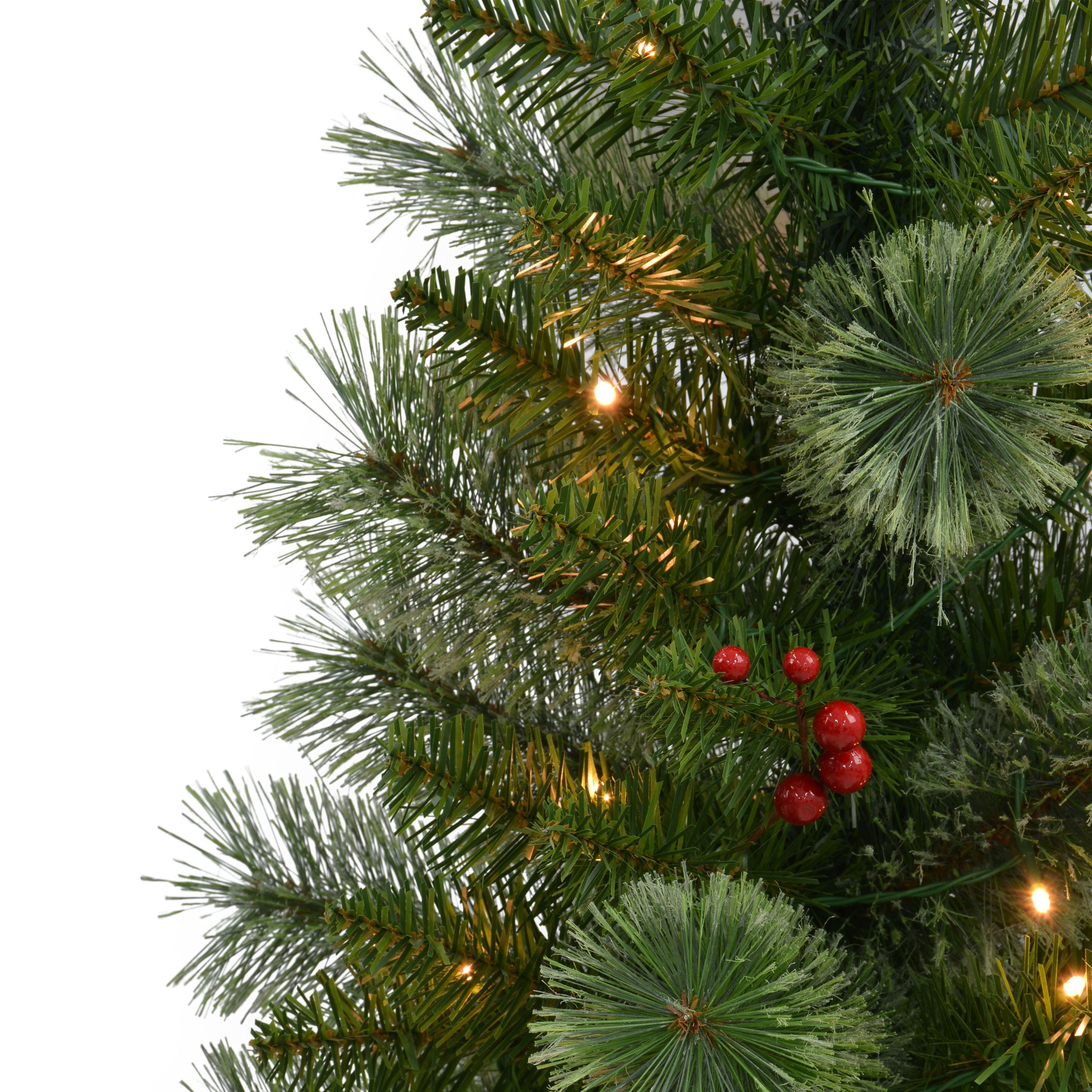 3.5ft. Pre-Lit Cashmere Potted Artificial Christmas Trees with Berries, 2ct.
