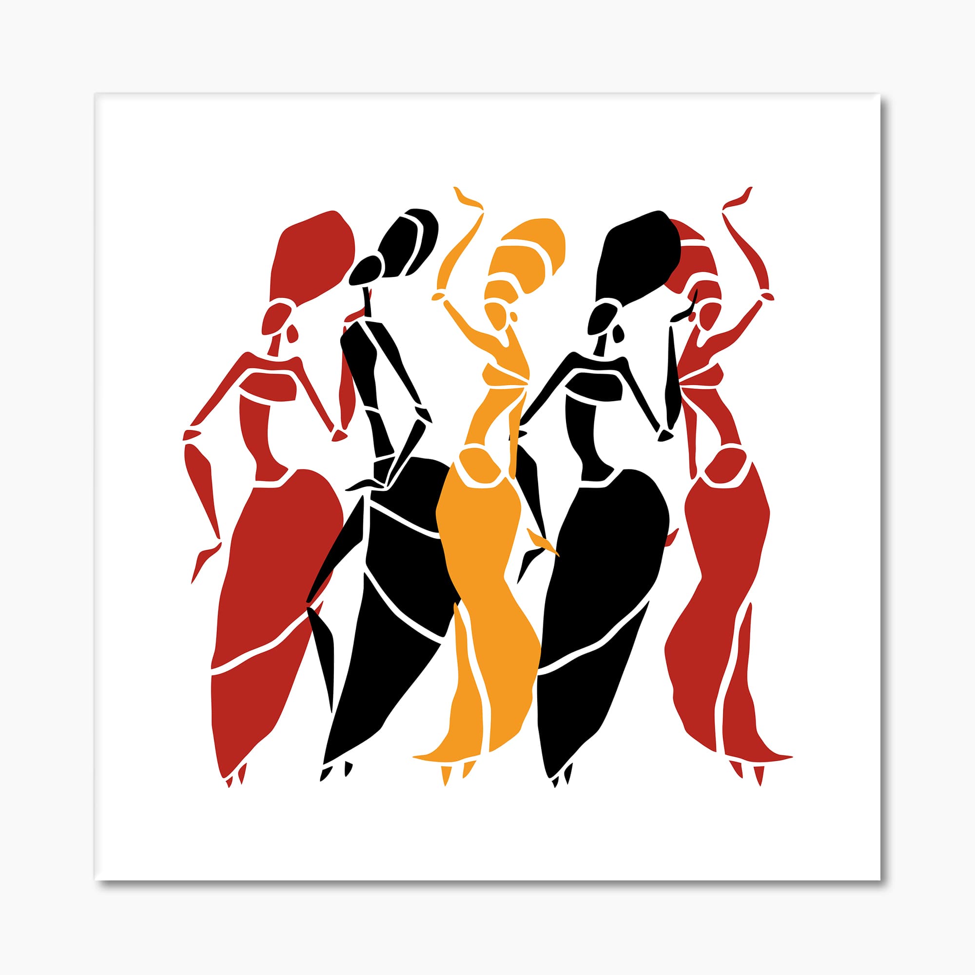 Designart - Beautiful Dancers African American Silhouettes - Modern Canvas Wall Art Print