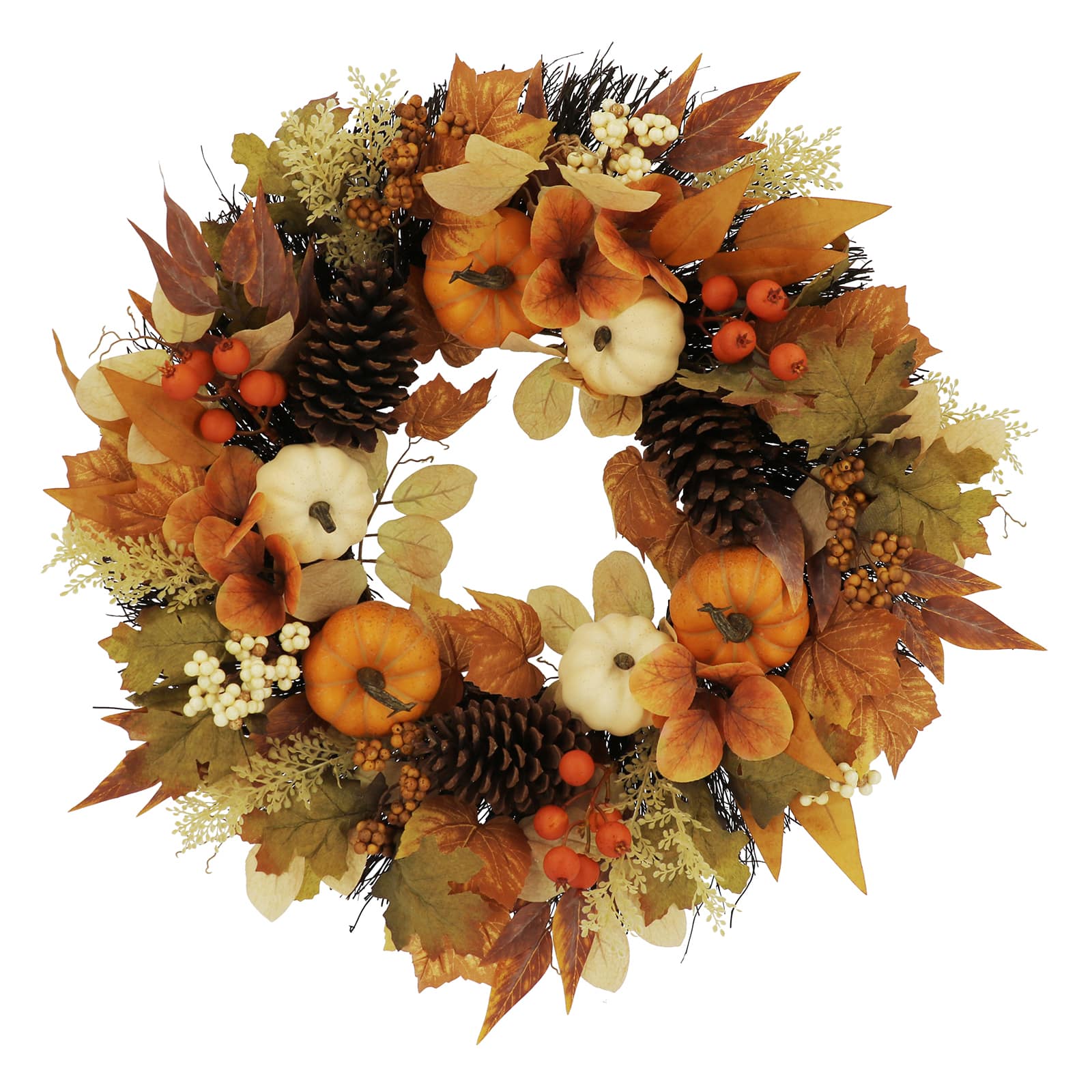 26" Pumpkins & Pinecones Wreath by Ashland®