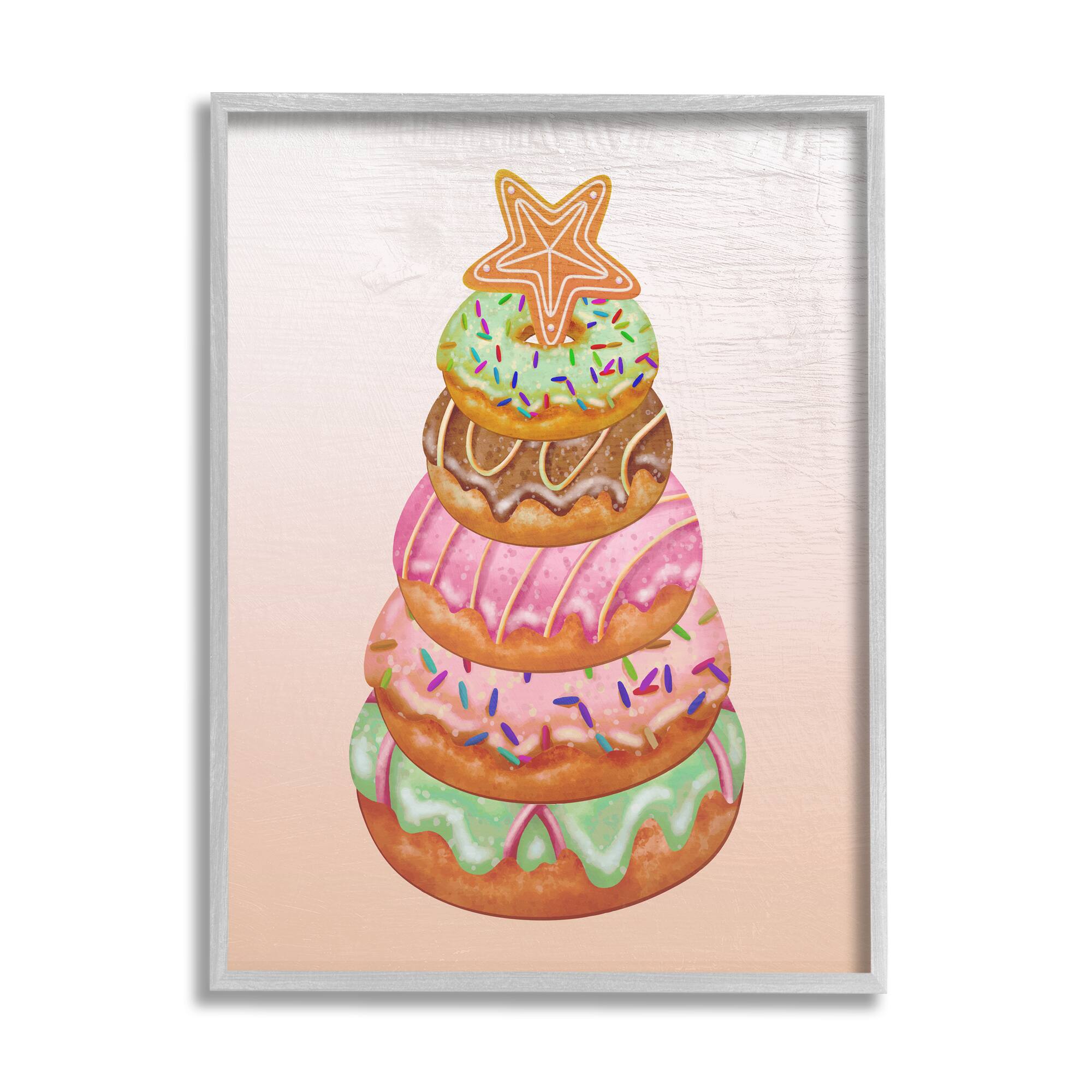 Stupell Industries Seasonal Sweets Stacked Donuts Framed Giclee Art