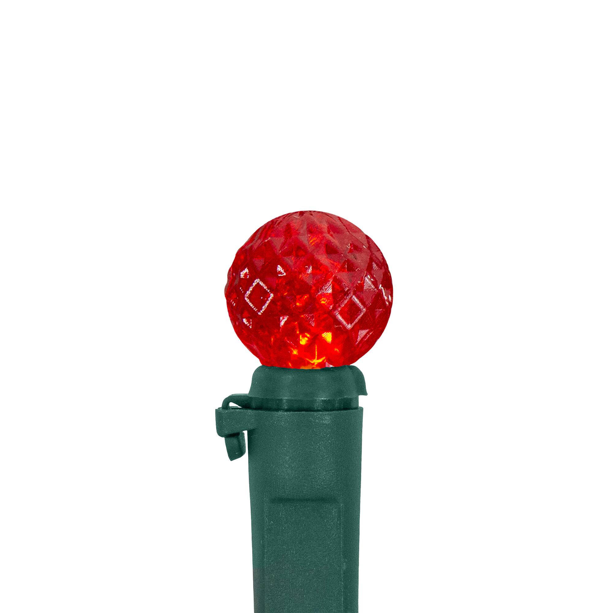 50ct. Red, Green & White LED G12 Berry Christmas Lights Set With