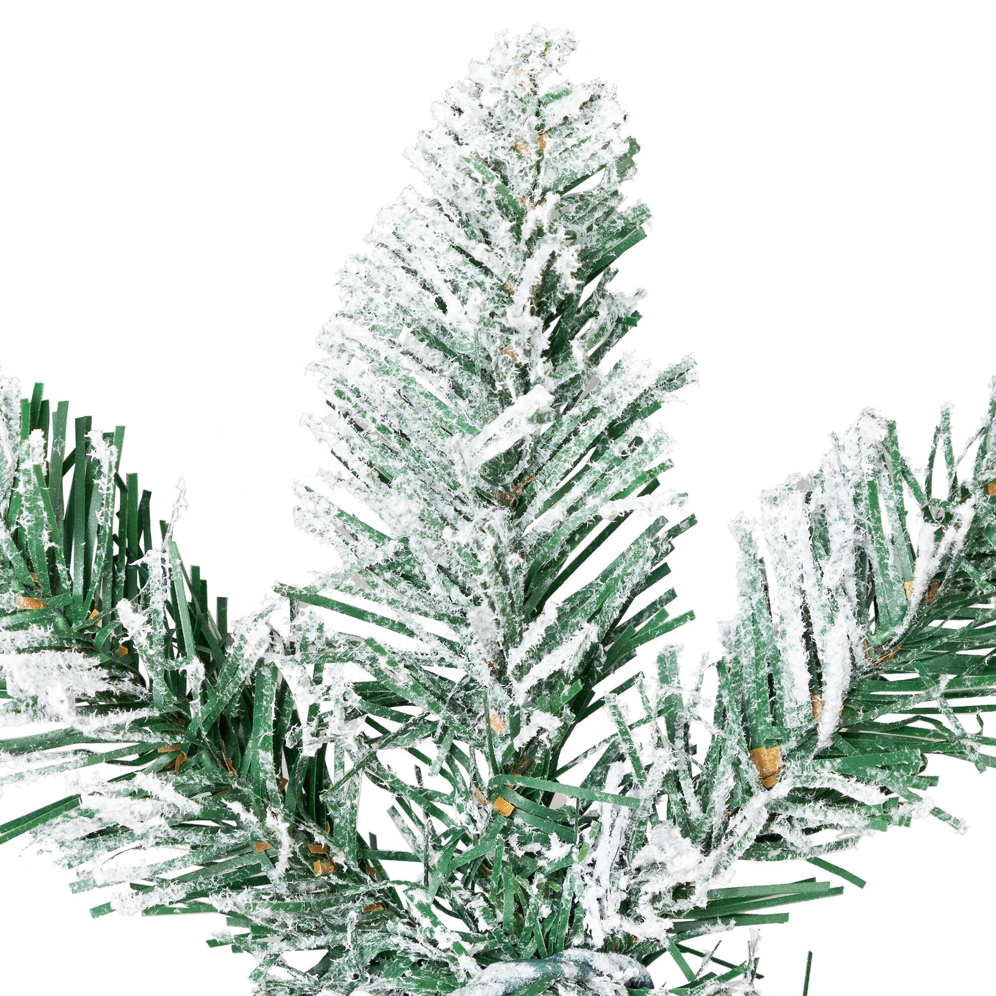 3.5ft. Pre-Lit Flocked Alpine Artificial Christmas Tree, Clear Lights
