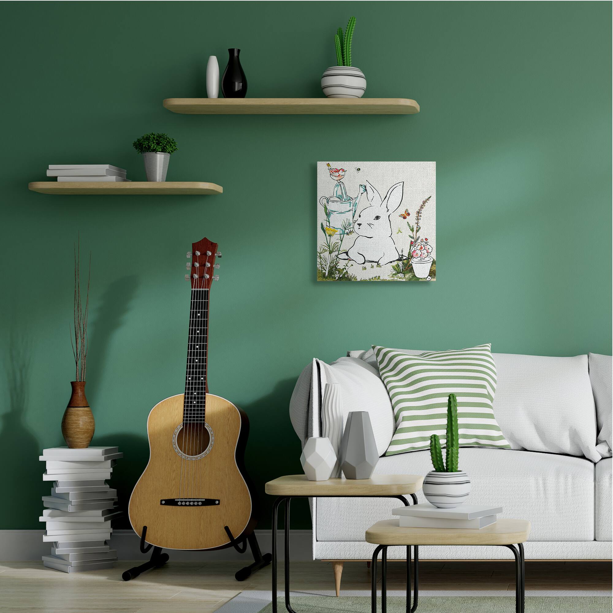 Stupell Industries Curious Bunny Rabbit in Garden Canvas Wall Art