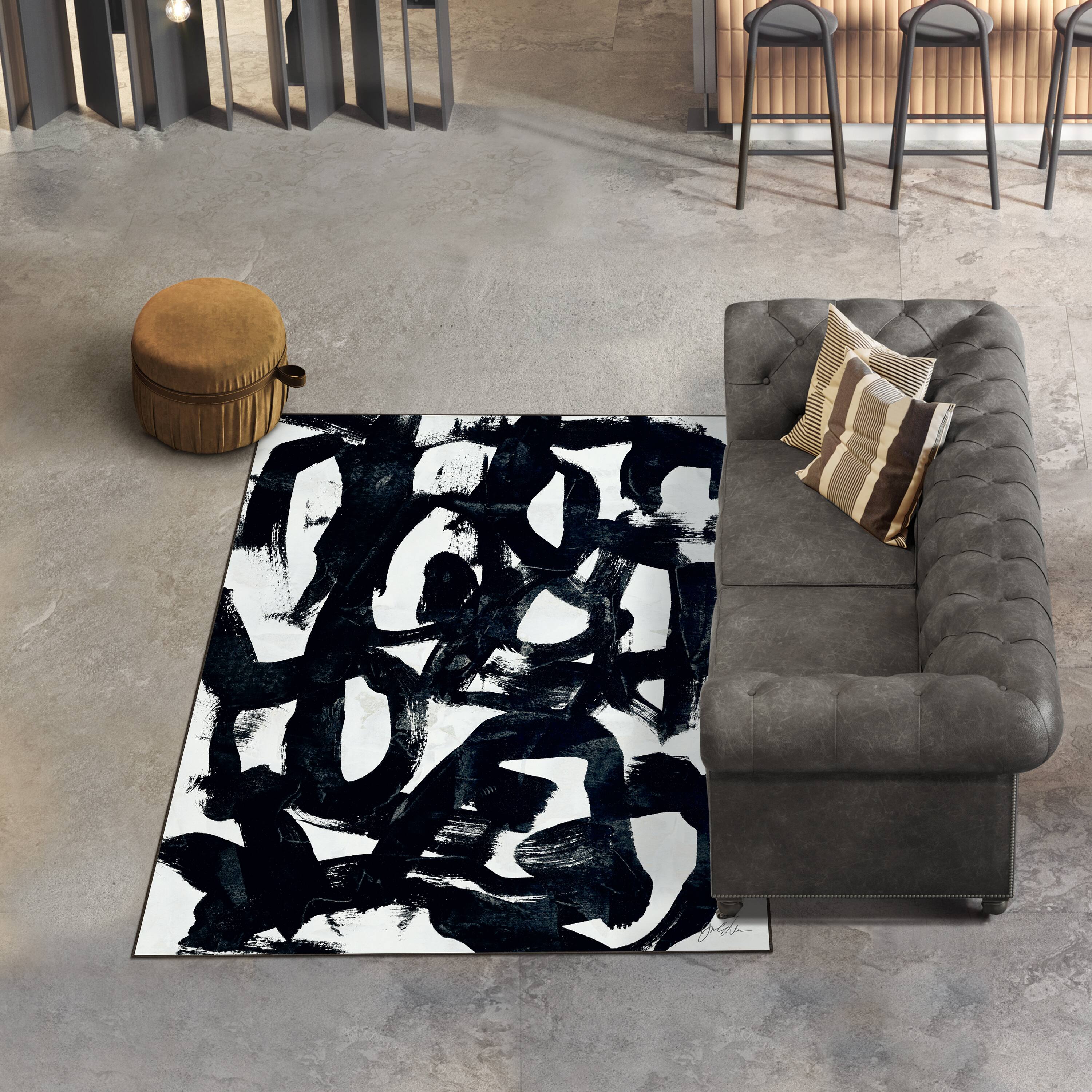 Empire Art Direct 5ft. x 7.5ft. Graffiti Tangle I B Tapis D'Art Washable Abstract Area Rug