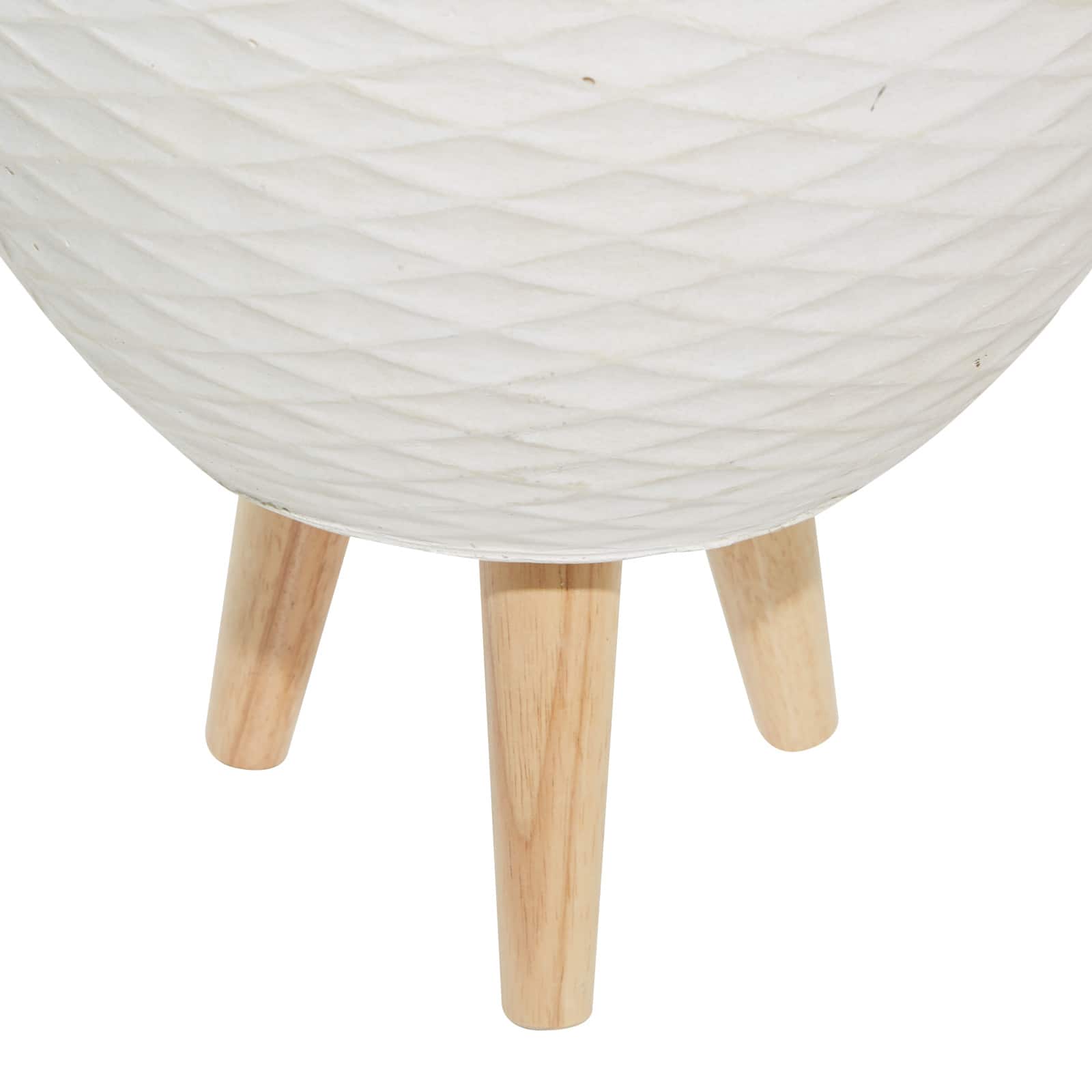 White Polystone Contemporary Planter Set