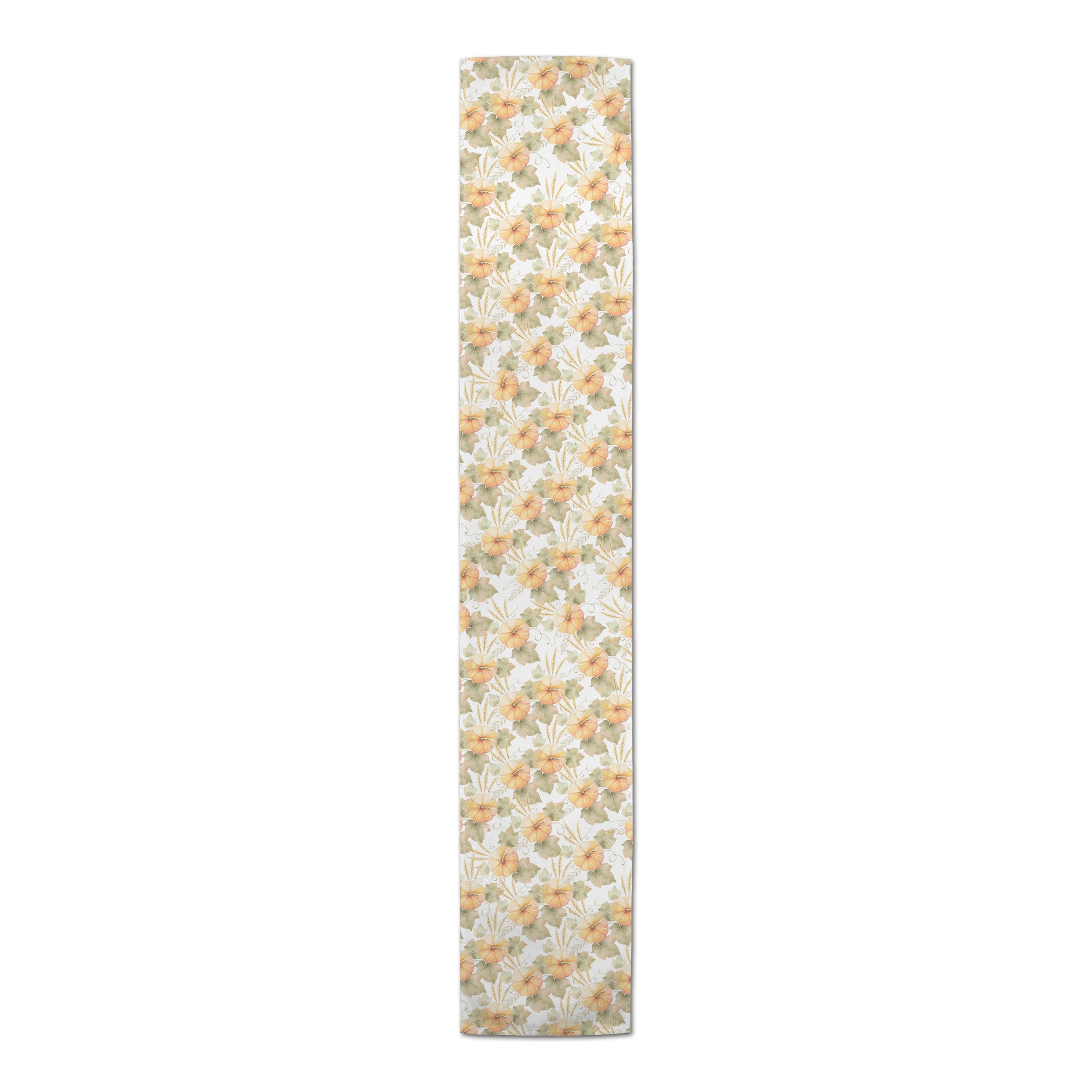 72" Watercolor Pumpkin Polyester Twill Table Runner
