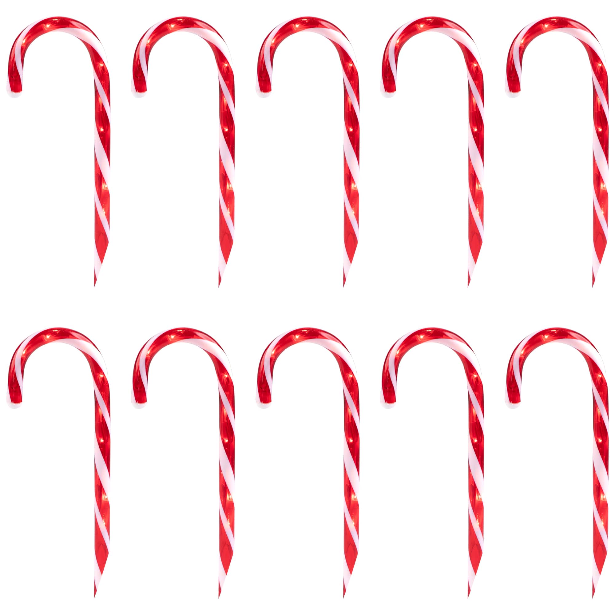 10ct. Candy Cane Lighted Christmas Pathway Markers