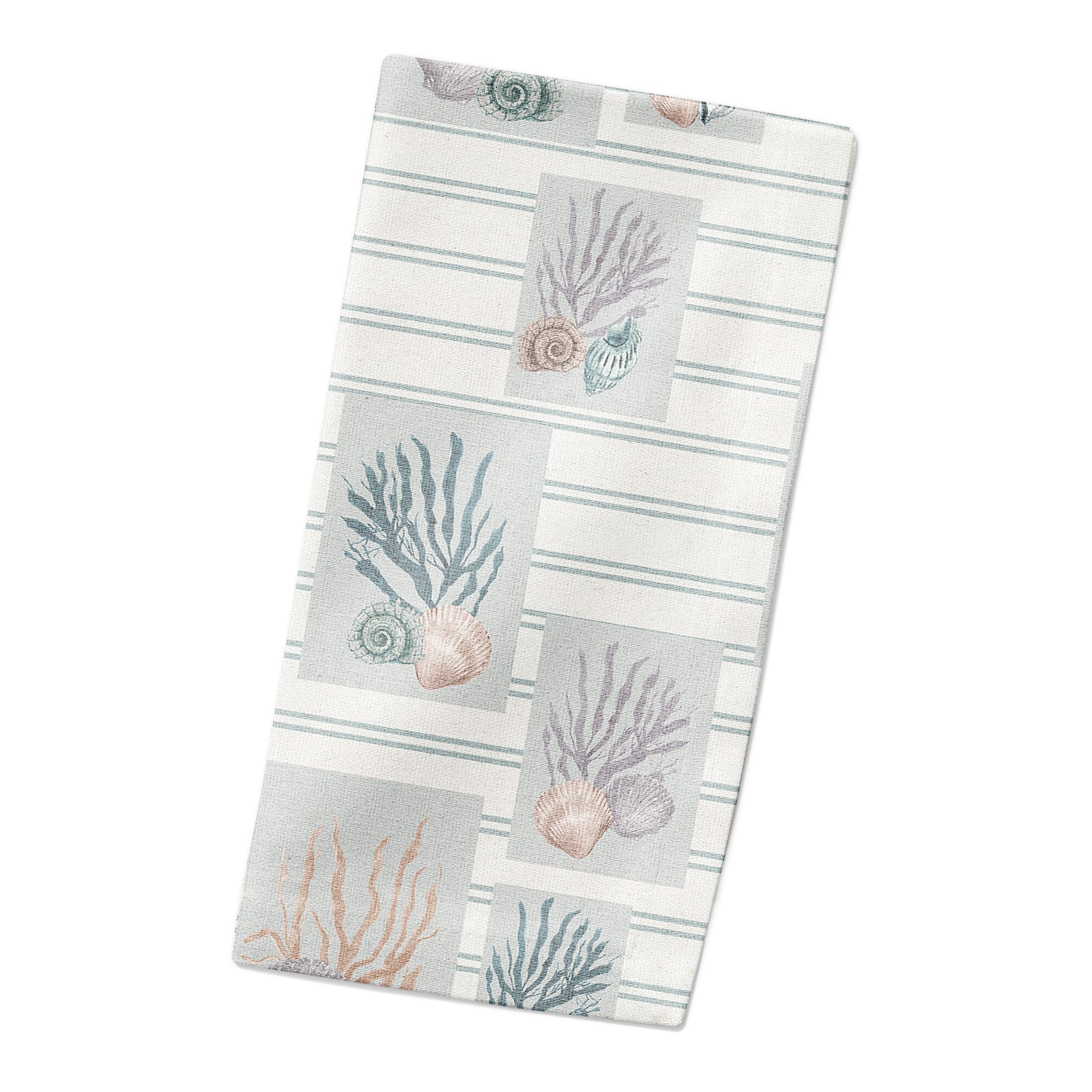 Shell Panels on Stripes Cotton Twill Napkin