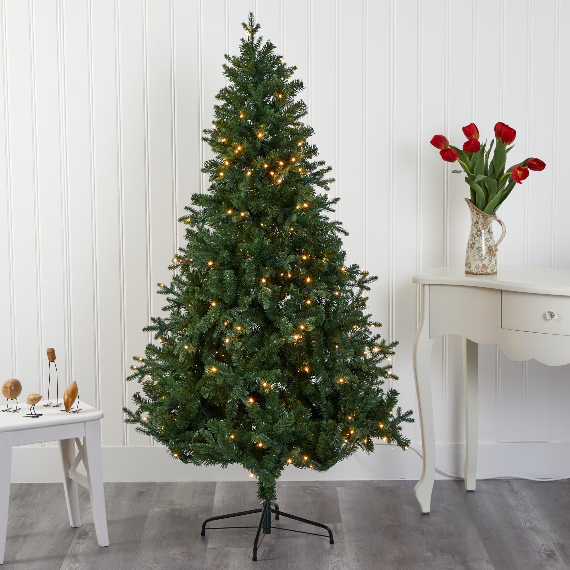 6ft. Pre-Lit Vermont Fir Artificial Christmas Tree with Clear LED Lights