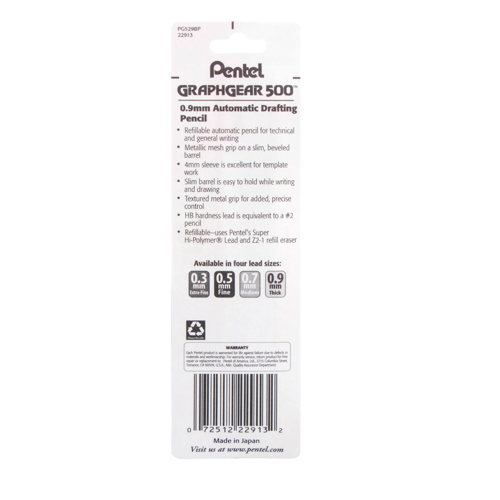 Pentel® GraphGear™ 500 Mechanical Drafting Pencil