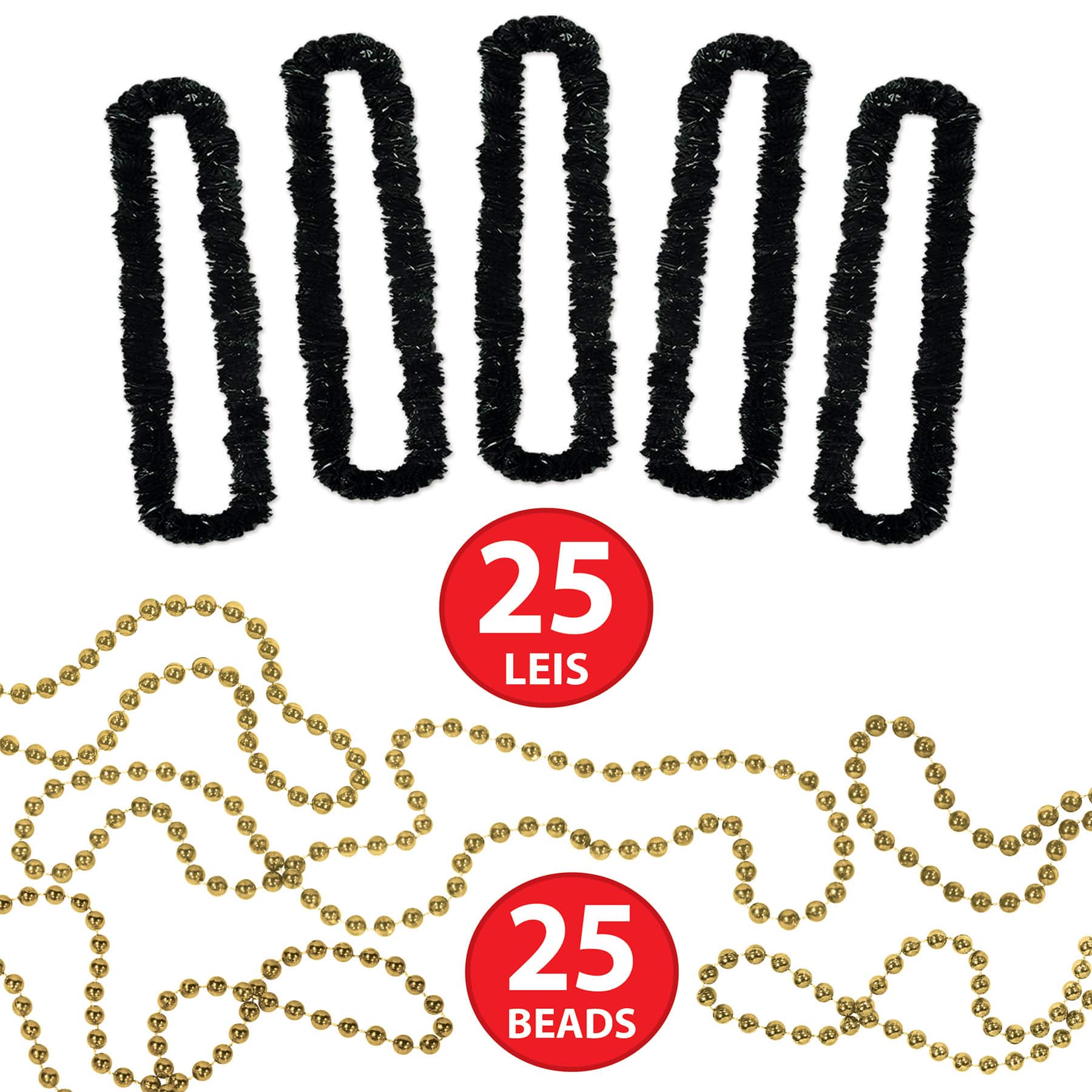 Beistle Black & Gold New Year Legacy Party Favor Kit for 50