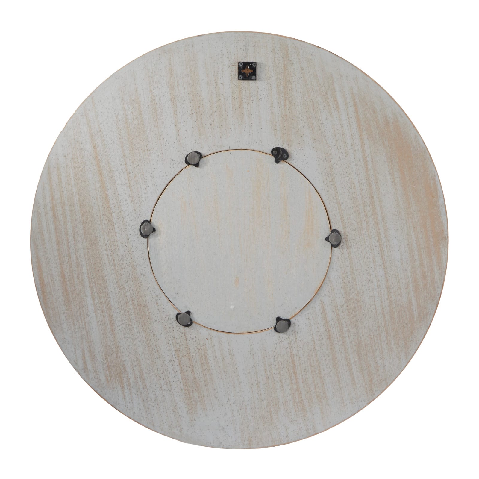 Gray Wood Carved Tribal Wall Mirror 36" x 2" x 36"