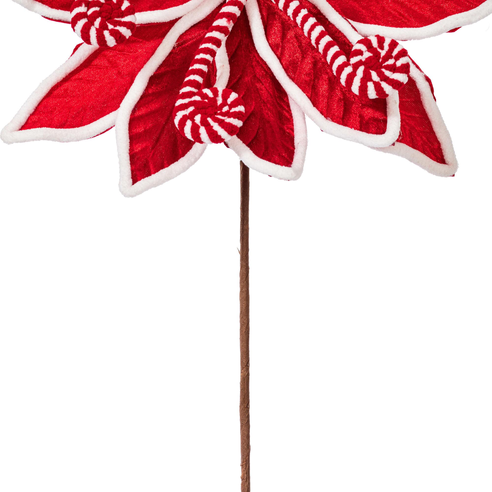 Vickerman 21.5" Red & White Candy Cane Poinsettia Artificial Sprays, 4ct.