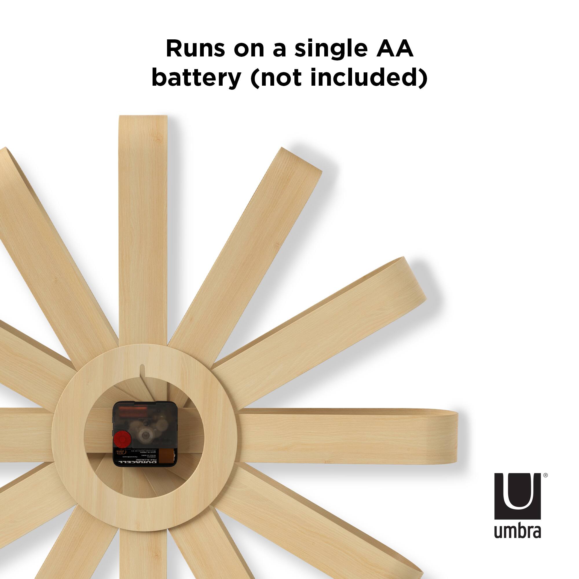 Umbra 20" Natural Ribbonwood Round Wall Clock