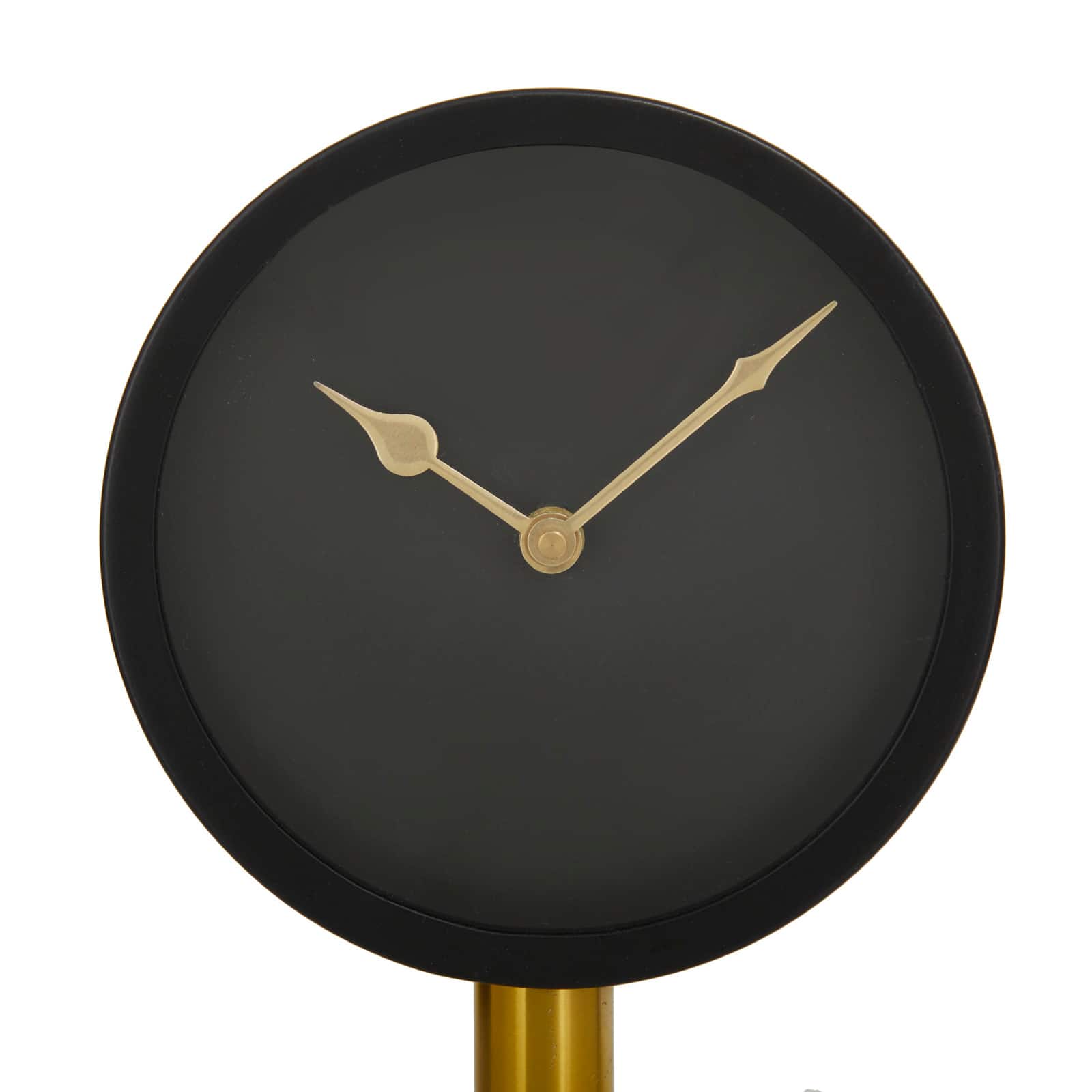 13" Black Stainless Steel Clock with Gold Stand