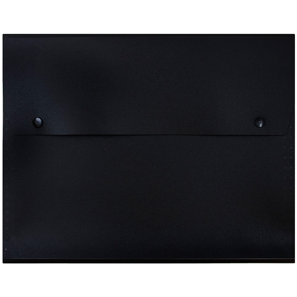 JAM Paper 9" x 13" Black Plastic Snap Closure Accordion Folder