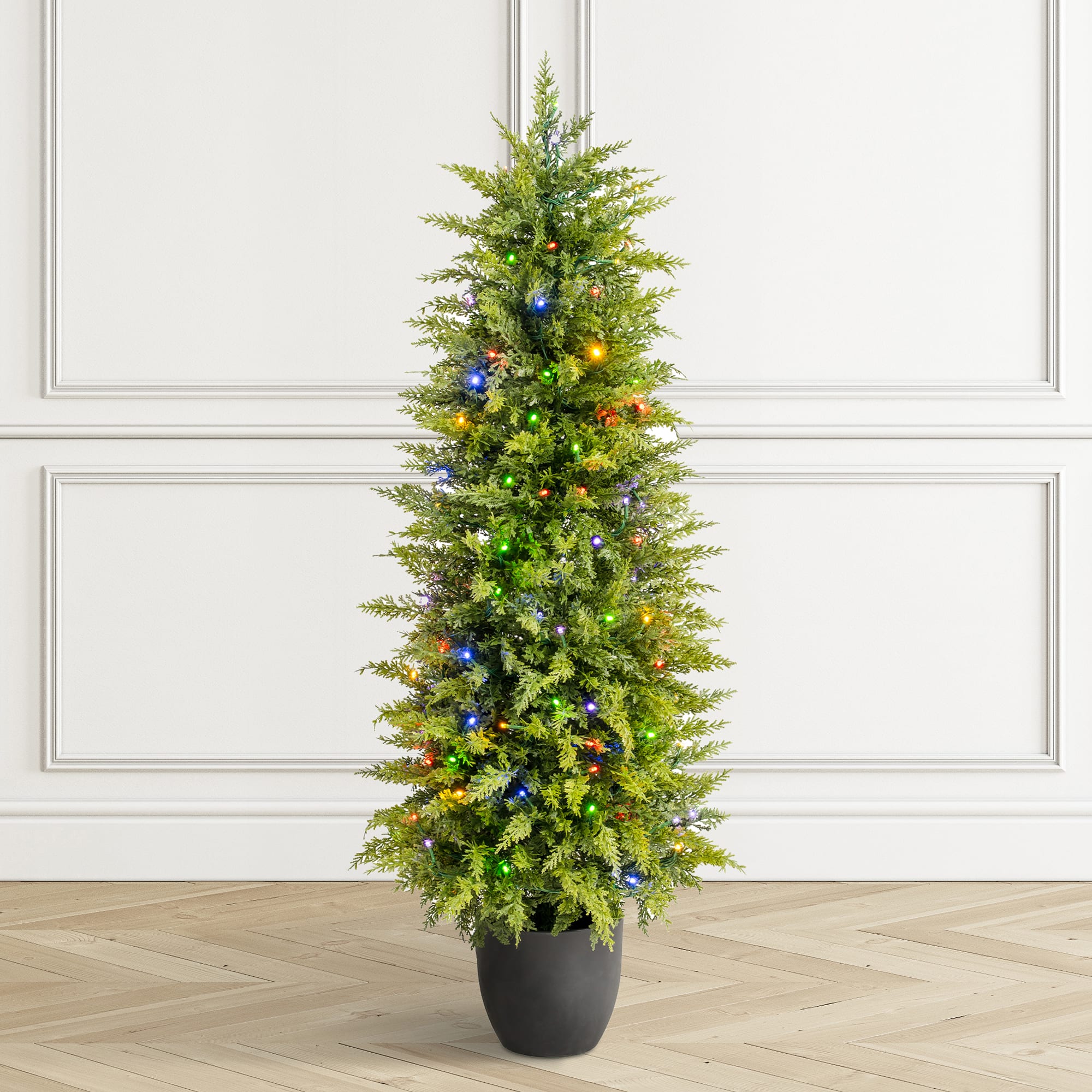 Glitzhome® 4ft. Pre-Lit Cedar Artificial Christmas Porch Tree