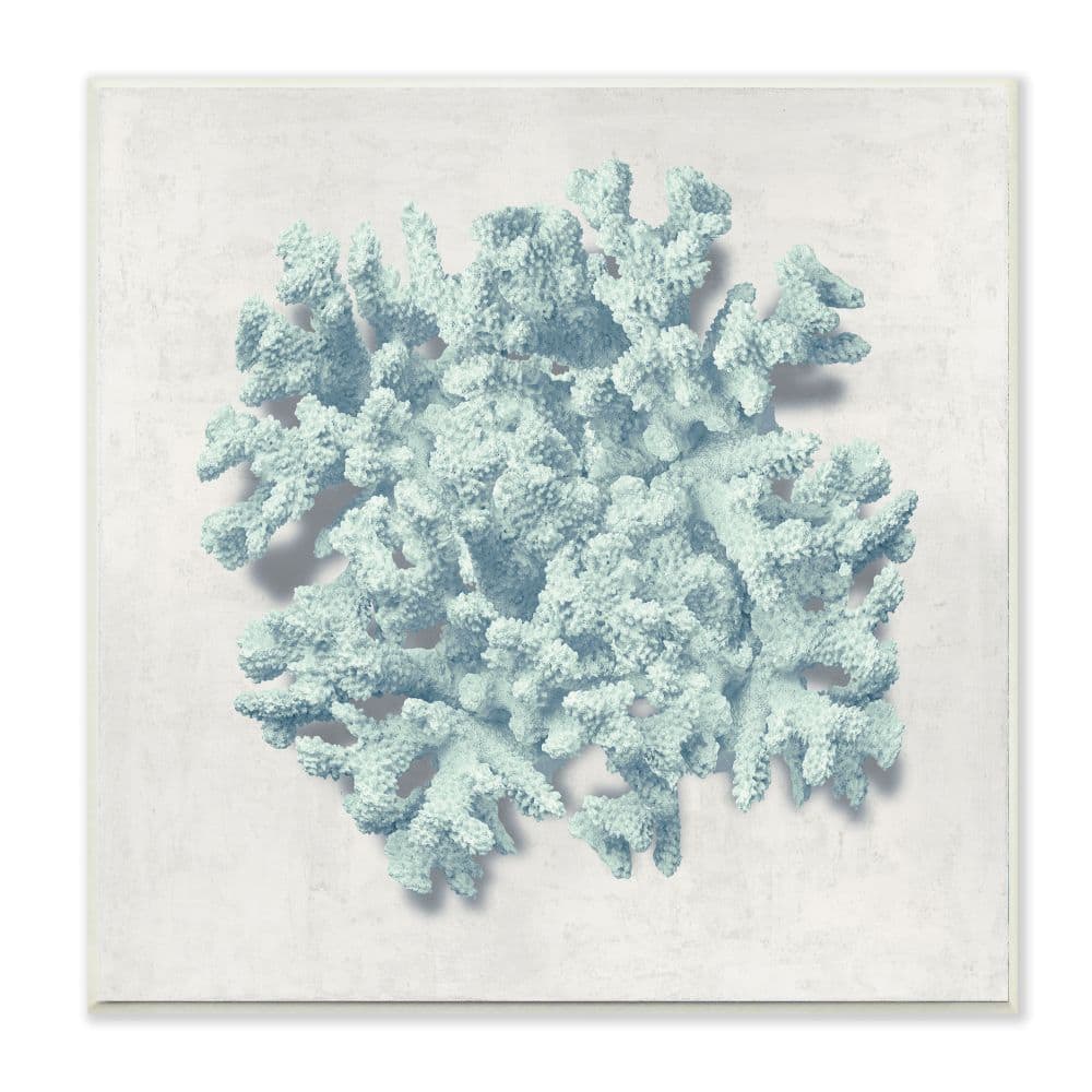 Stupell Industries Coral Blue Sea Beach Design Wood Wall Plaque