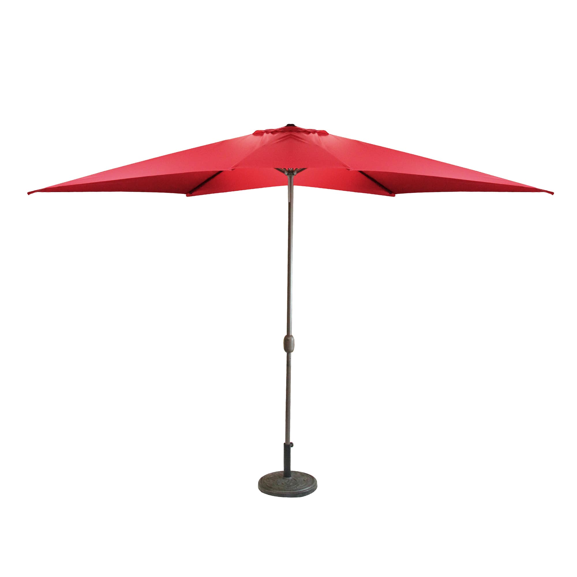 10ft. Red Patio Market Umbrella with Hand Crank