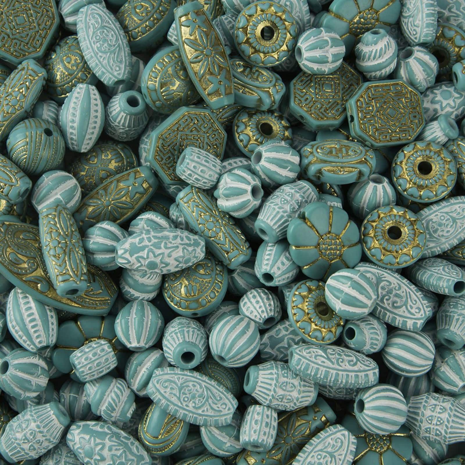 S&S® Worldwide Turquoise Old World Plastic Beads