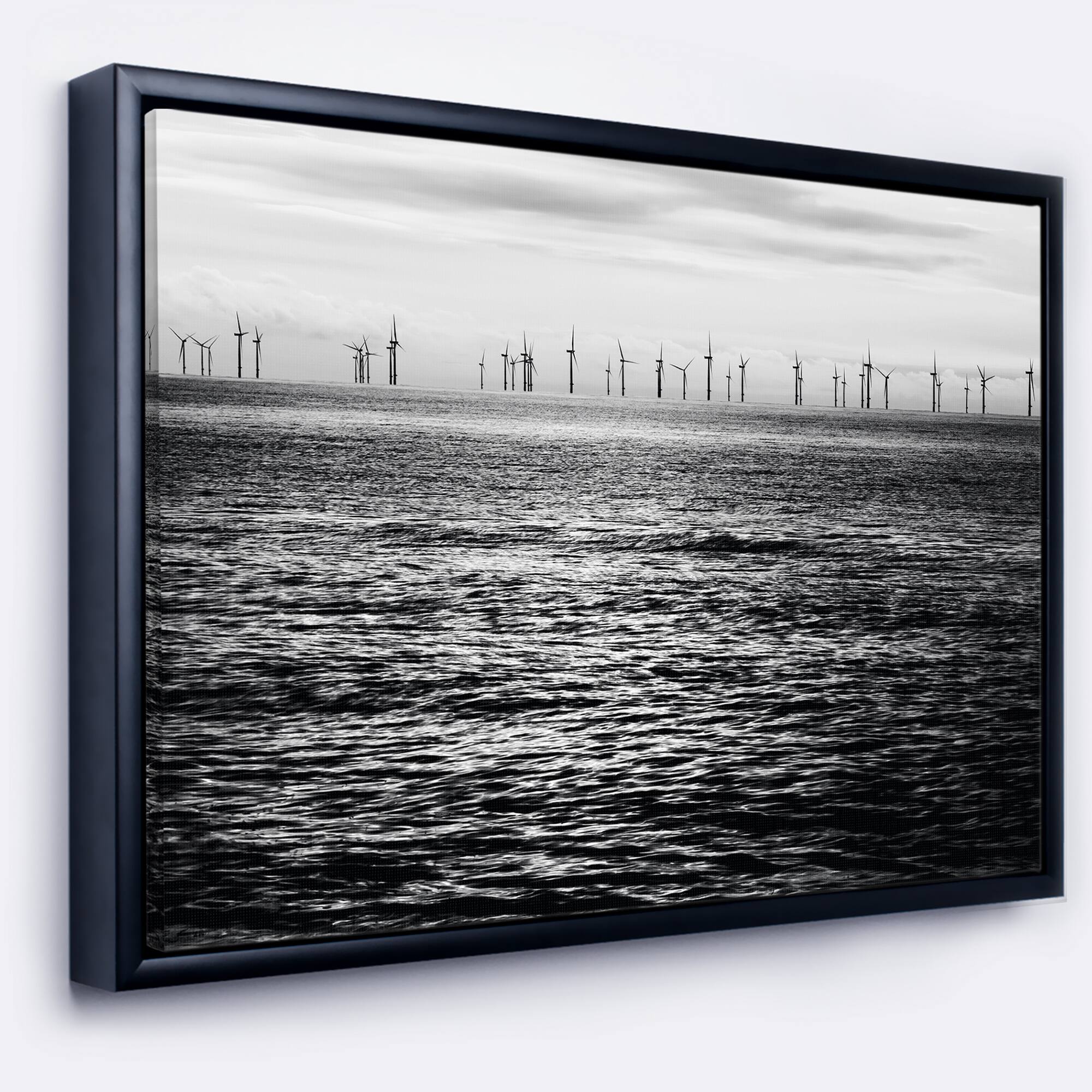 Designart - Wind Turbines Black and White