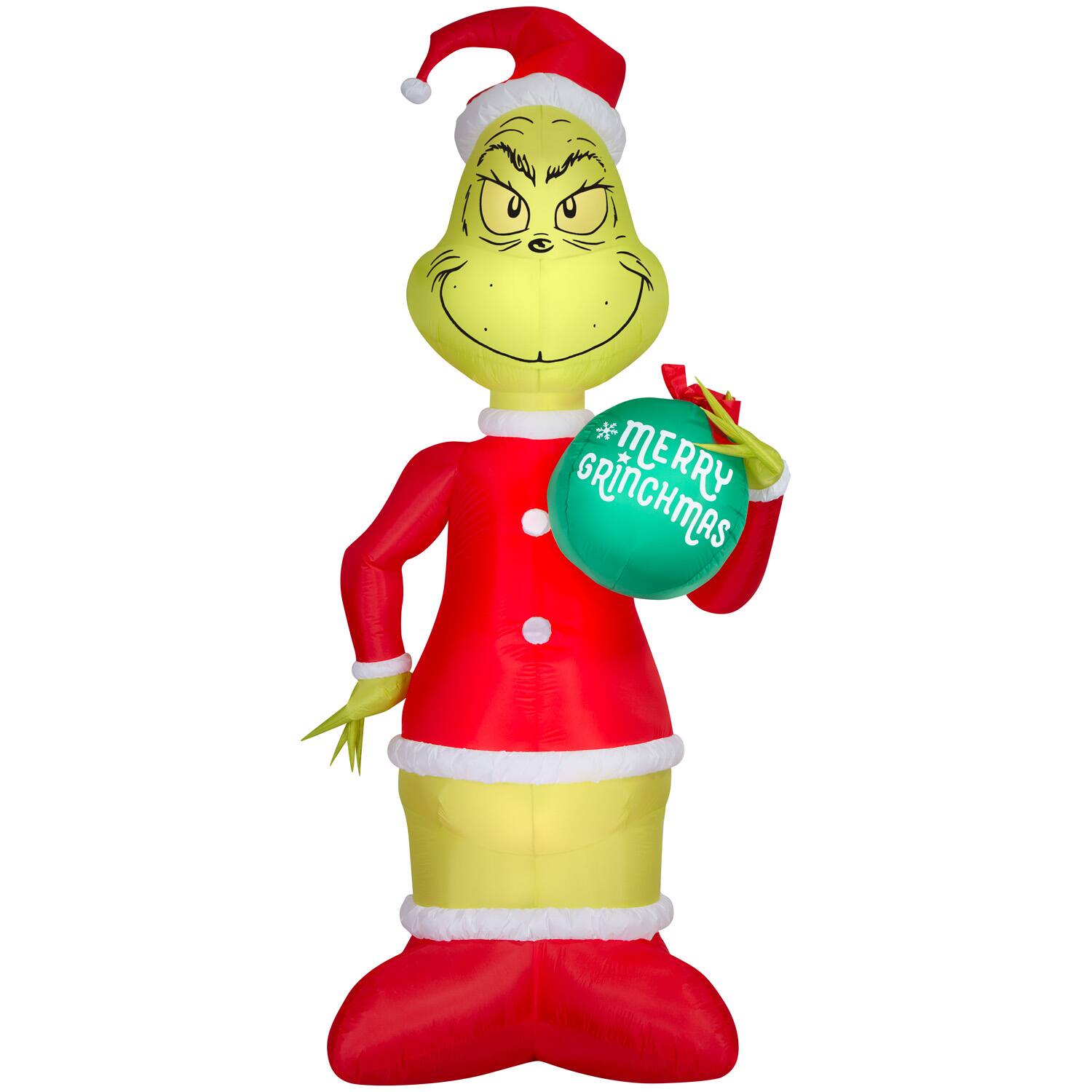 11ft. Airblown® Inflatable Dr. Seuss™ The Grinch™ with Ornament Christmas Light Scene