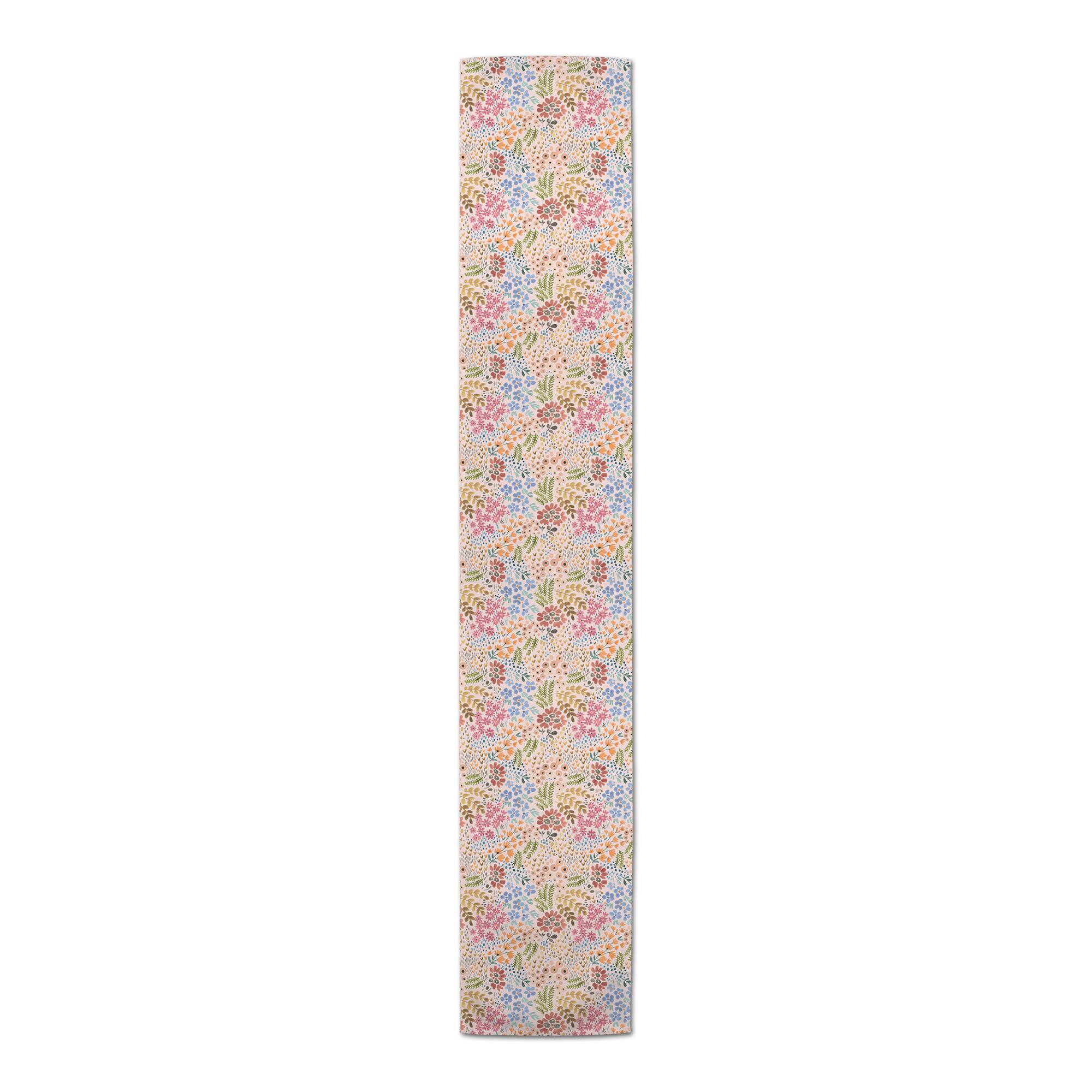 90" Wild Flower Floral Cotton Twill Runner