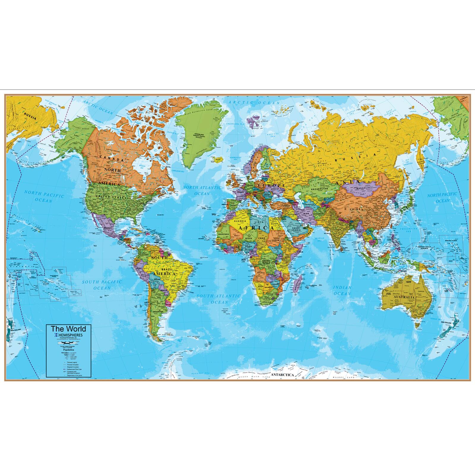 Hemispheres® World Wall Chart with Interactive App
