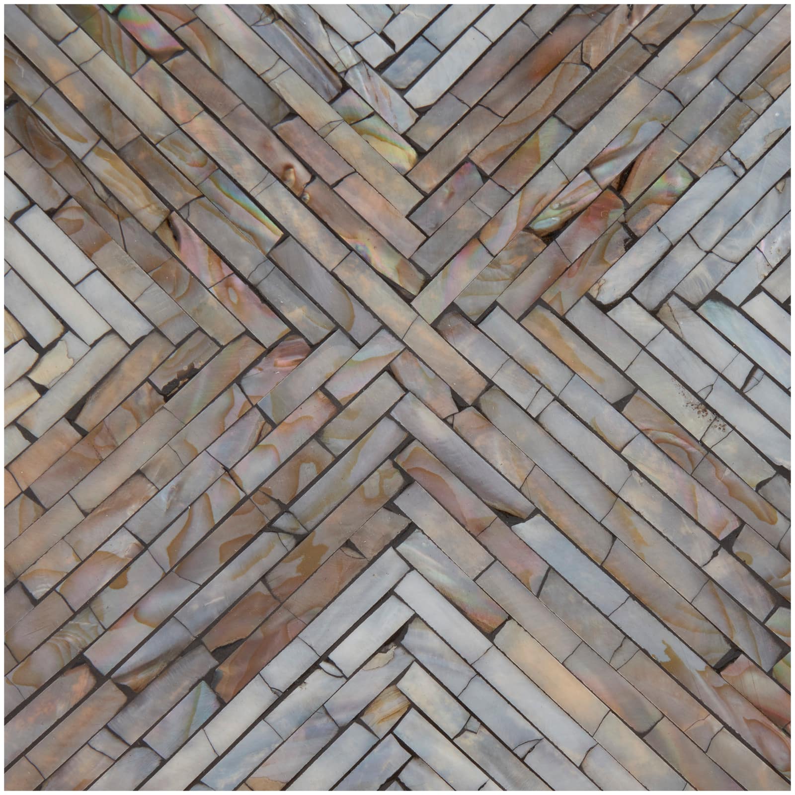 20" Gray Mother of Pearl Hourglass Accent Table