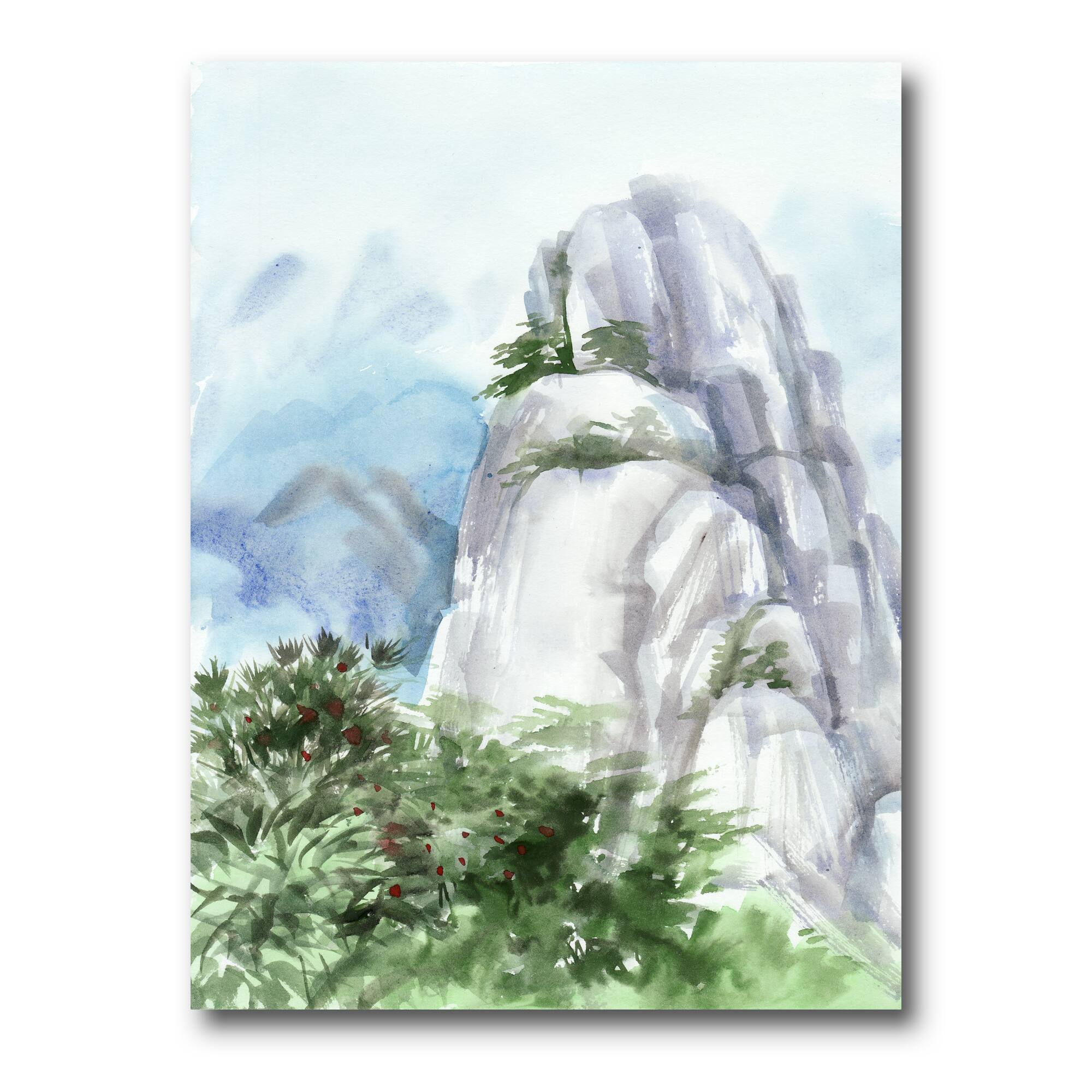 Designart - Mountain Top In The Clouds - Traditional Canvas Wall Art Print
