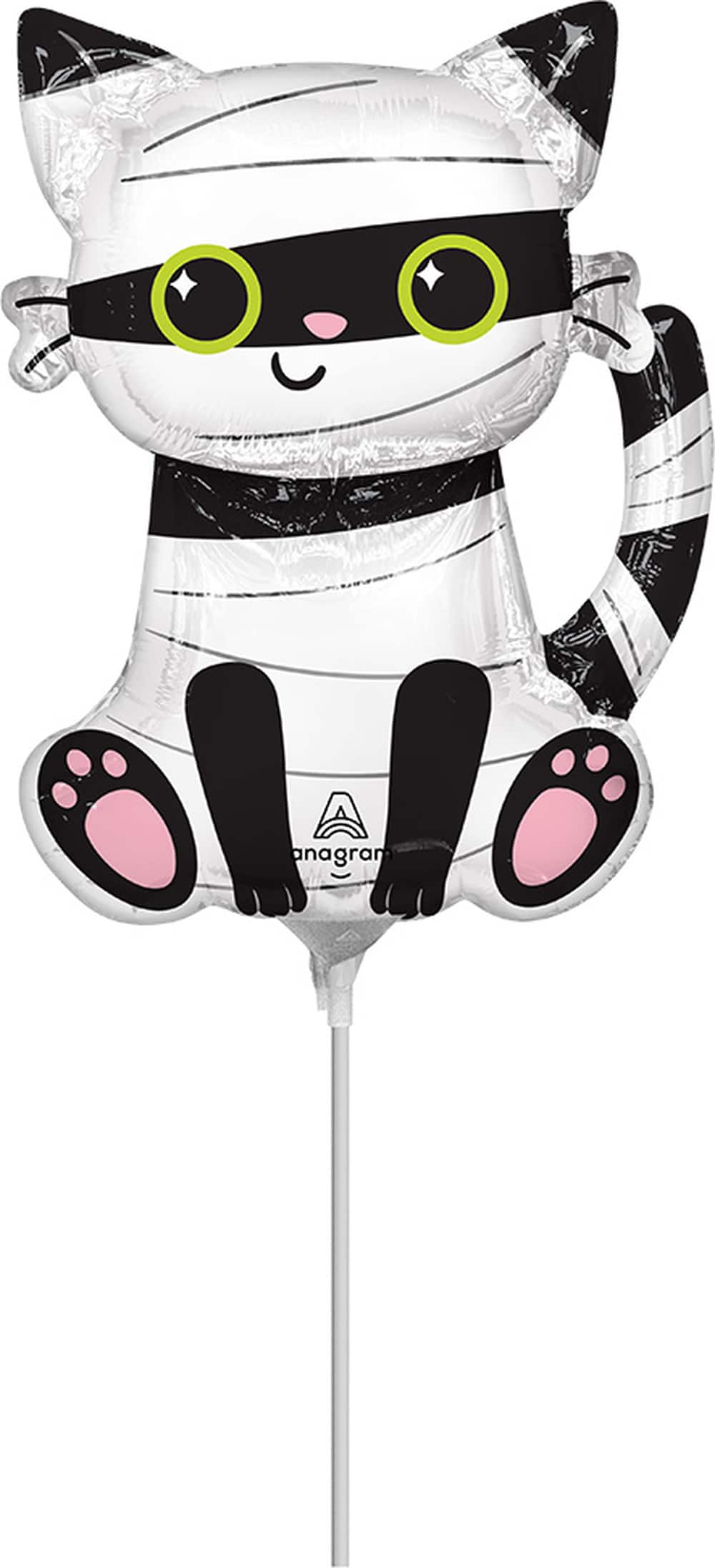 12" Mummy Cat Stick Balloon