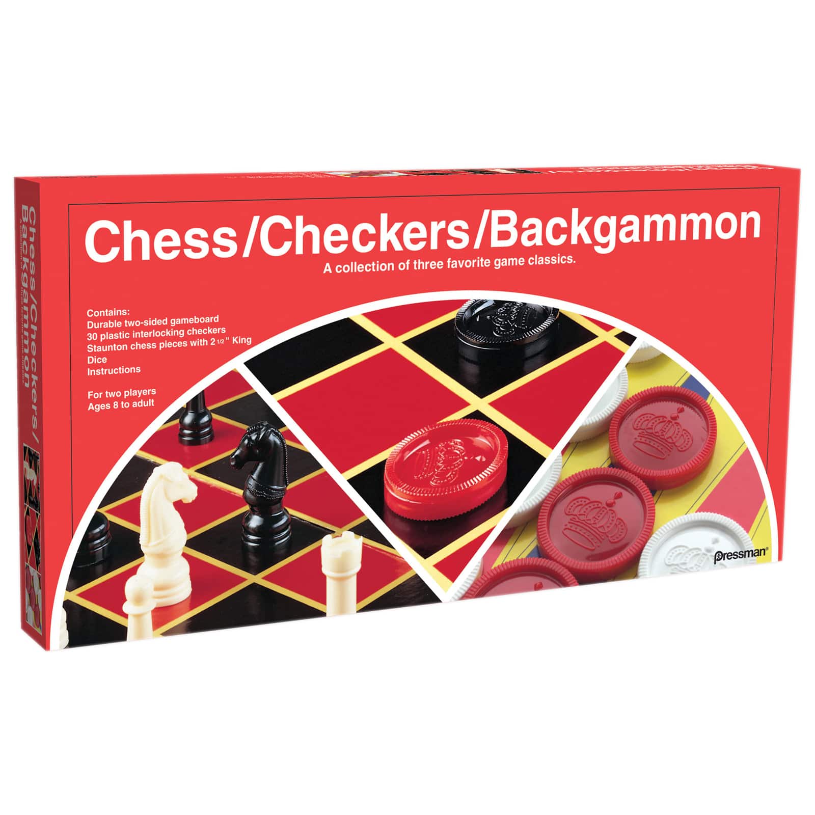Pressman® Chess/Checkers/Backgammon Set