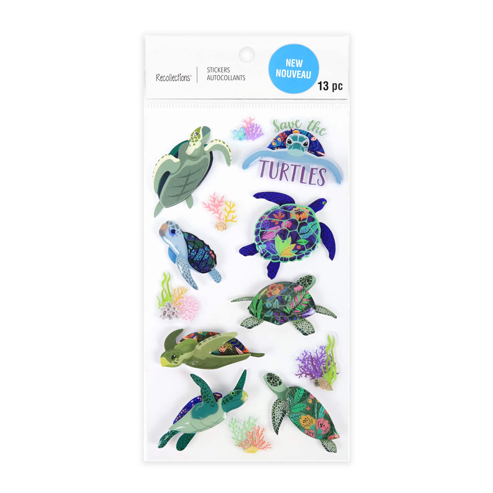 12 Pack: Save the Turtles Stickers by Recollections™