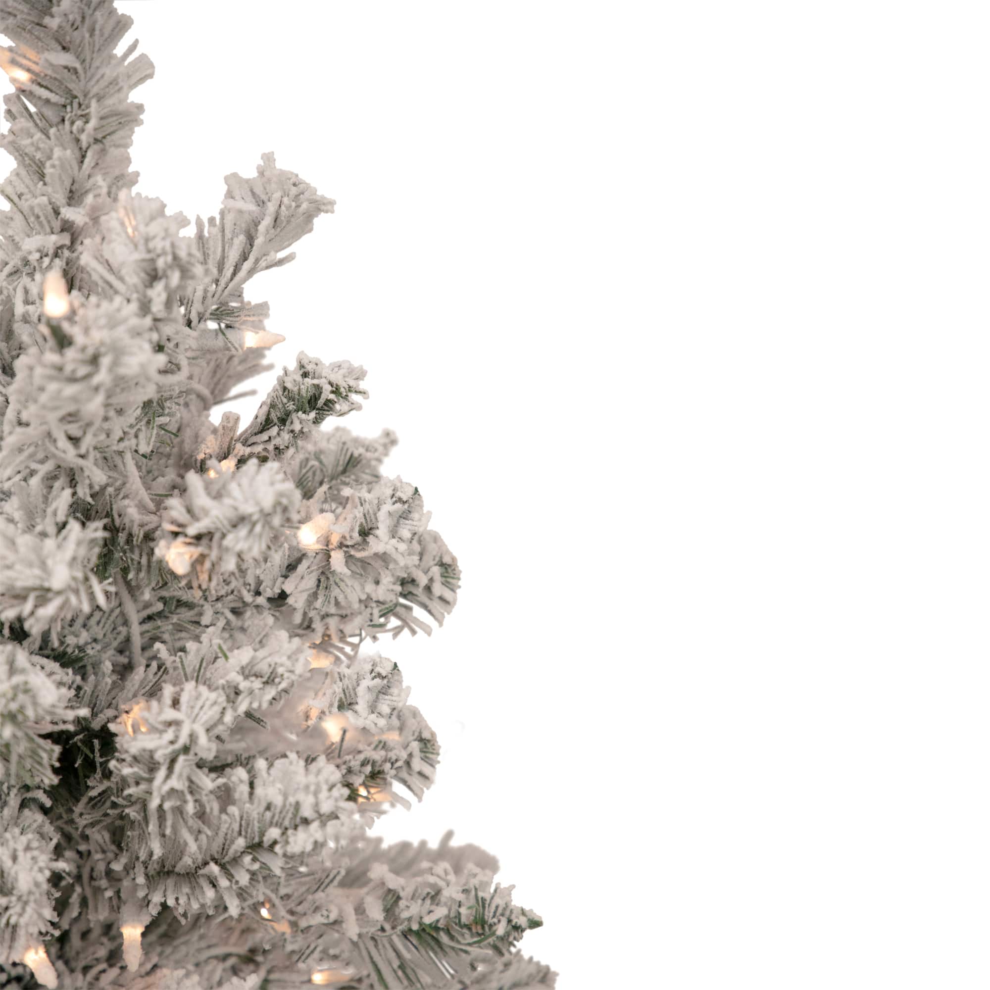 2ft. Pre-Lit Flocked Madison Pine Artificial Christmas Tree, Clear Lights
