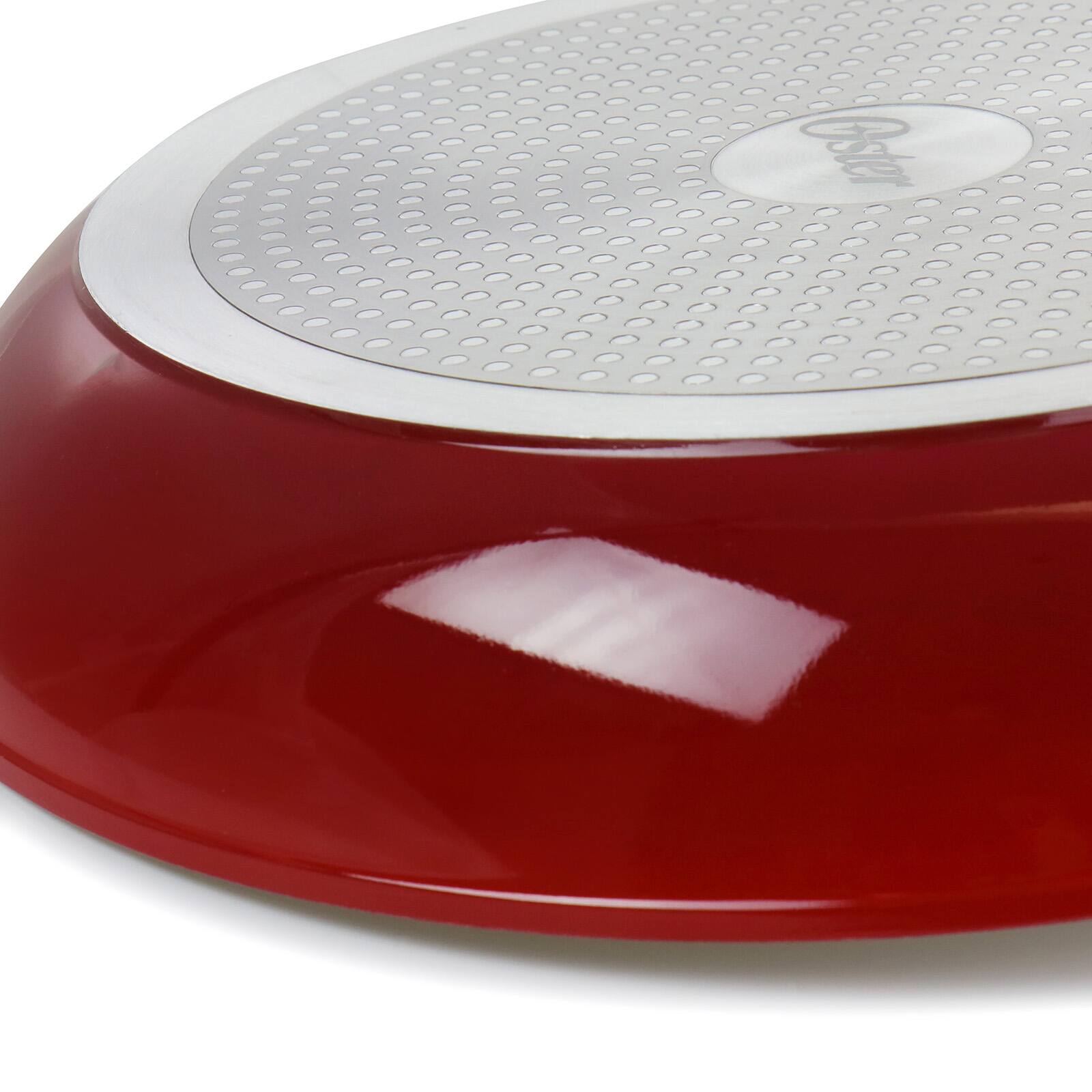 Oster Corbett 12'' Red Nonstick Aluminum Frying Pan