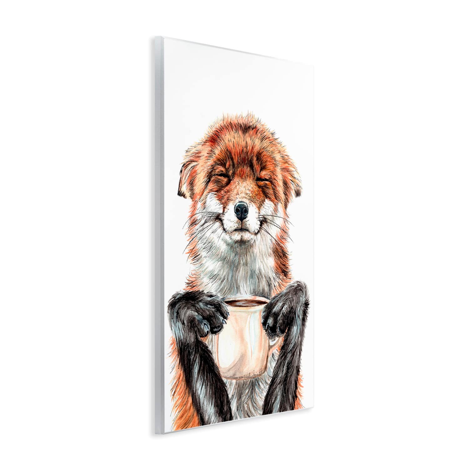 Stupell Industries Happy Fox with Coffee Wall Plaque Art