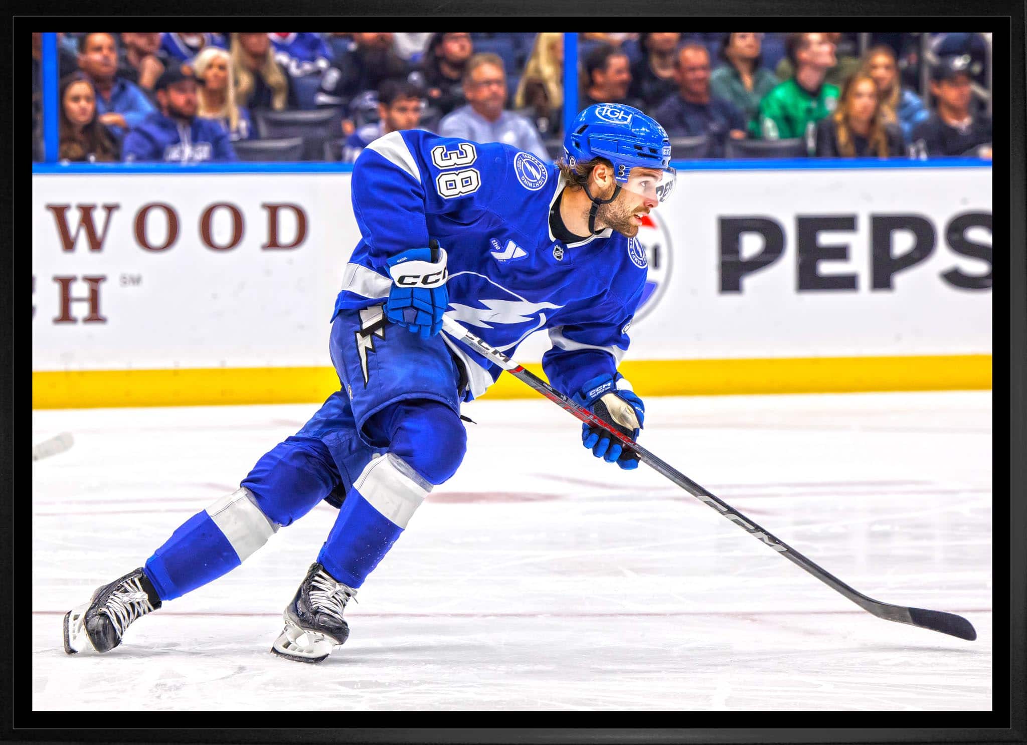 Brandon Hagel 20" x 29" Framed Canvas Tampa Bay Lightning 31.5" x 22.5"