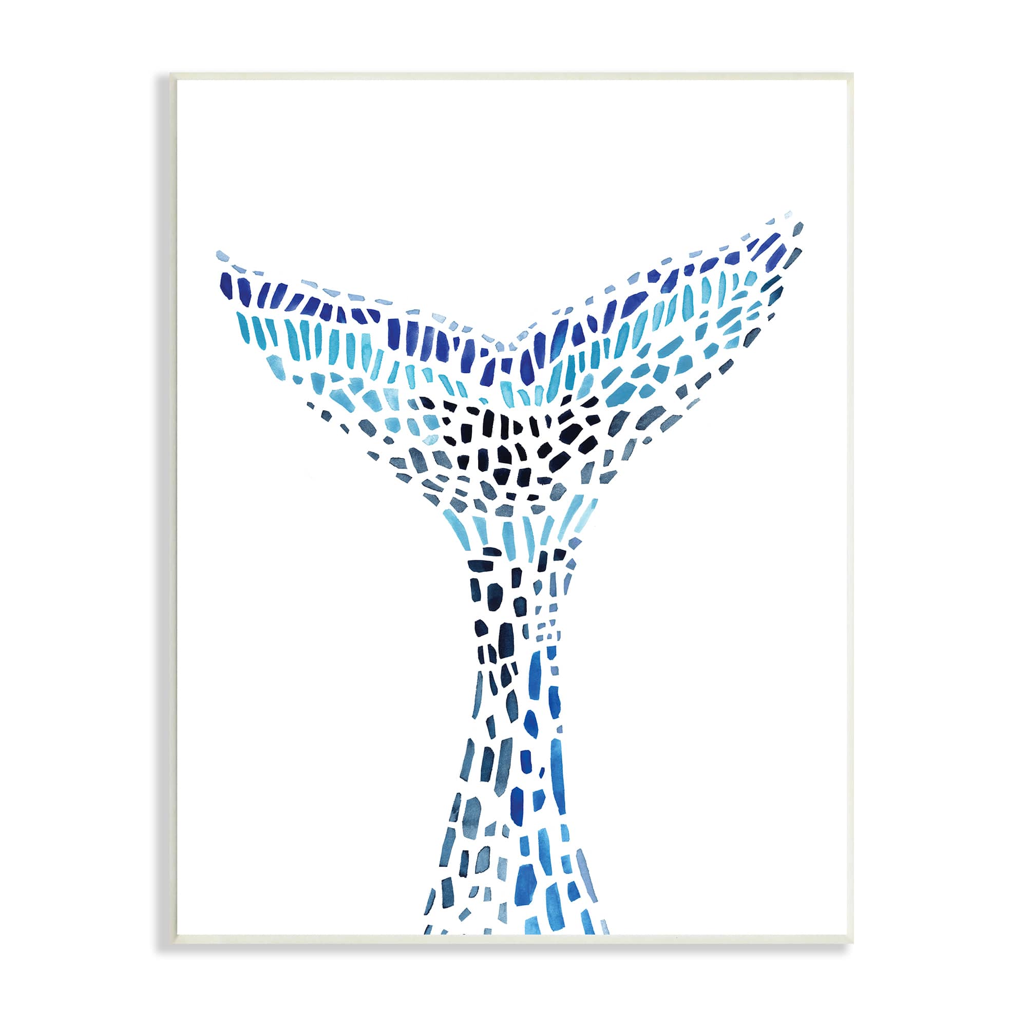Stupell Industries Abstract Nautical Fin Blue Geometric Block Pattern Wall Plaque