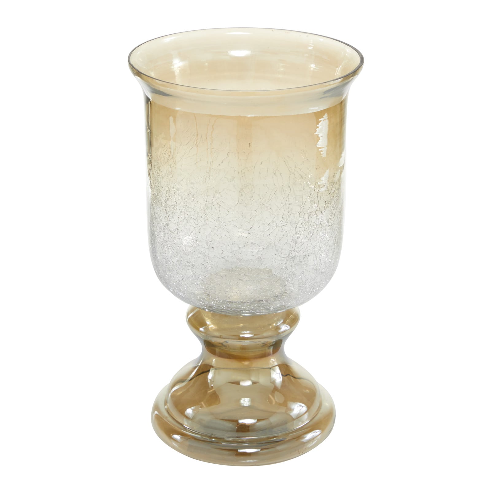 14" Brown Glass Traditional Candle Holder
