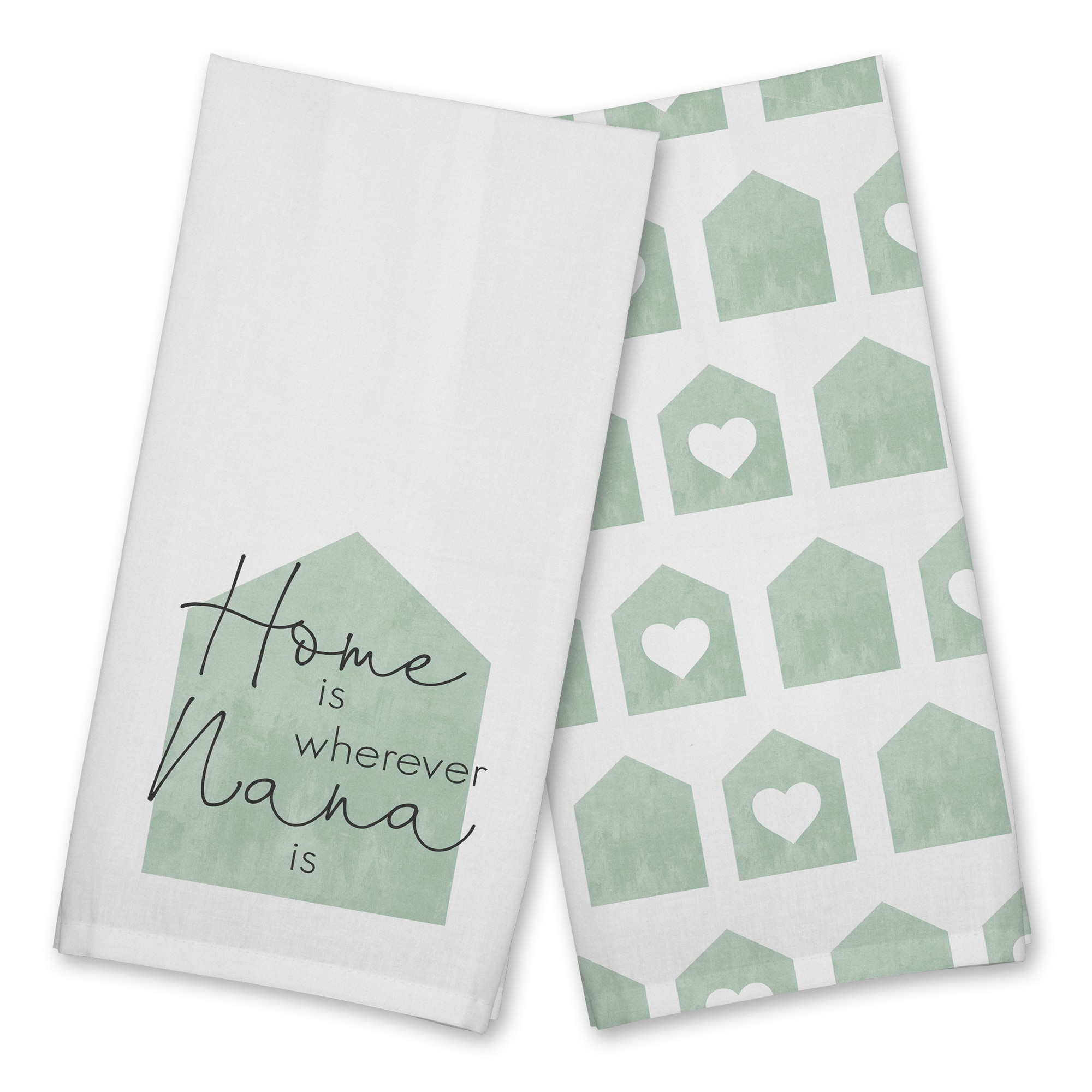 Sage Home is Wherever Nana Is Cotton Twill Tea Towel Set