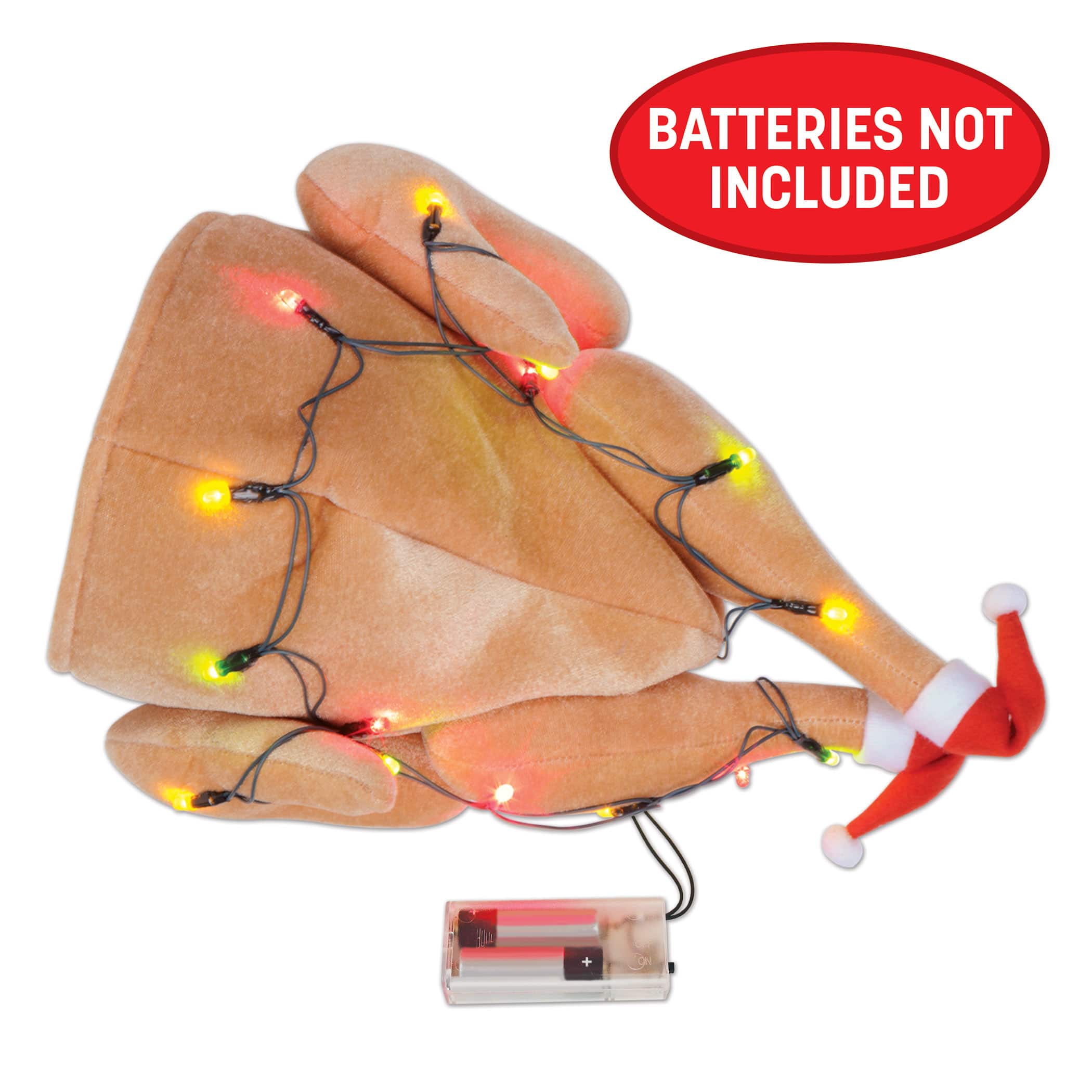 Beistle Adult Light Up Christmas Turkey Plush Hat