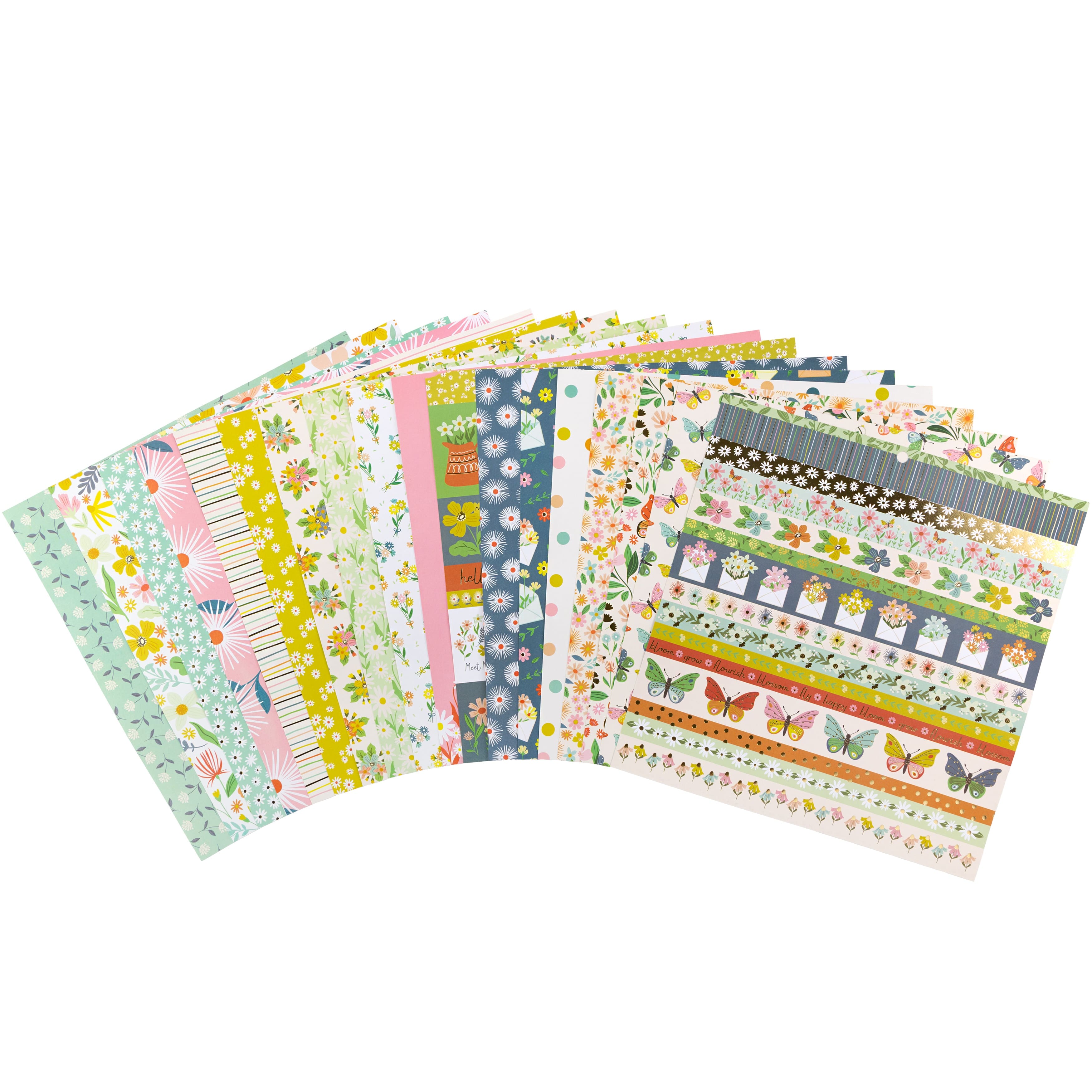 DCWV® Pocket Full of Flowers Cardstock Paper Pad, 12" x 12"